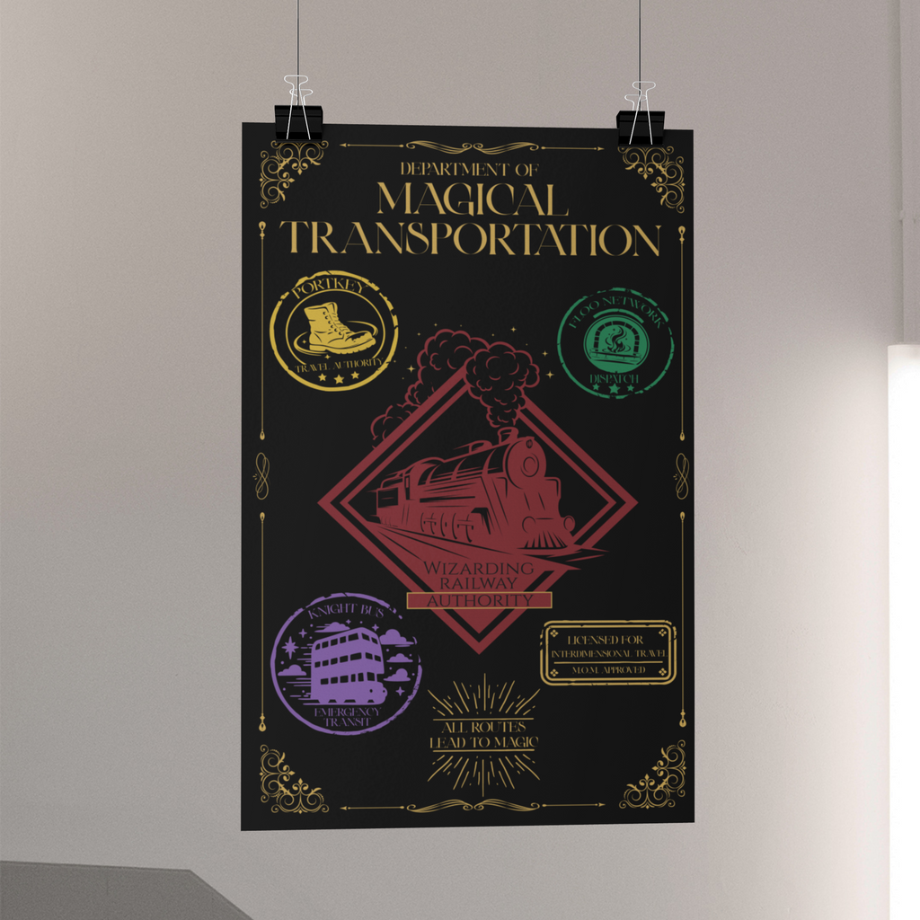 Department of Magical Transportation Poster- 11x17 Wizarding Travel Authority Wall Art