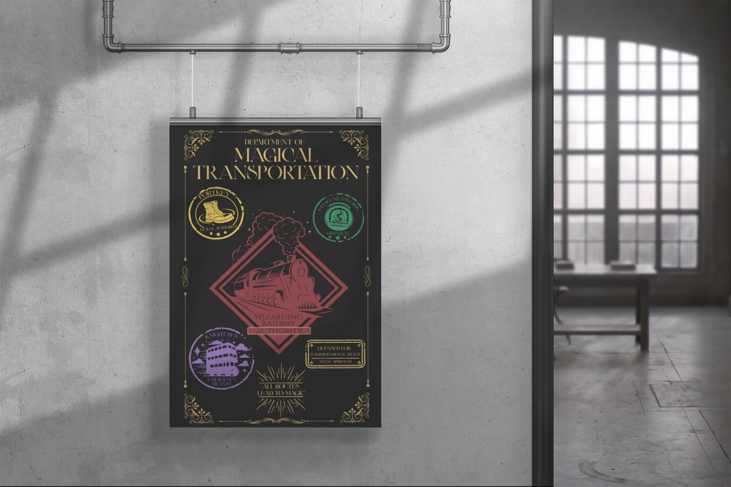 Department of Magical Transportation Poster- 11x17 Wizarding Travel Authority Wall Art
