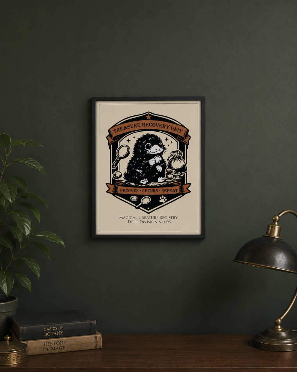 Treasure Recovery Unit Niffler Poster- 8x10 Magical Creature Registry Print No. 03