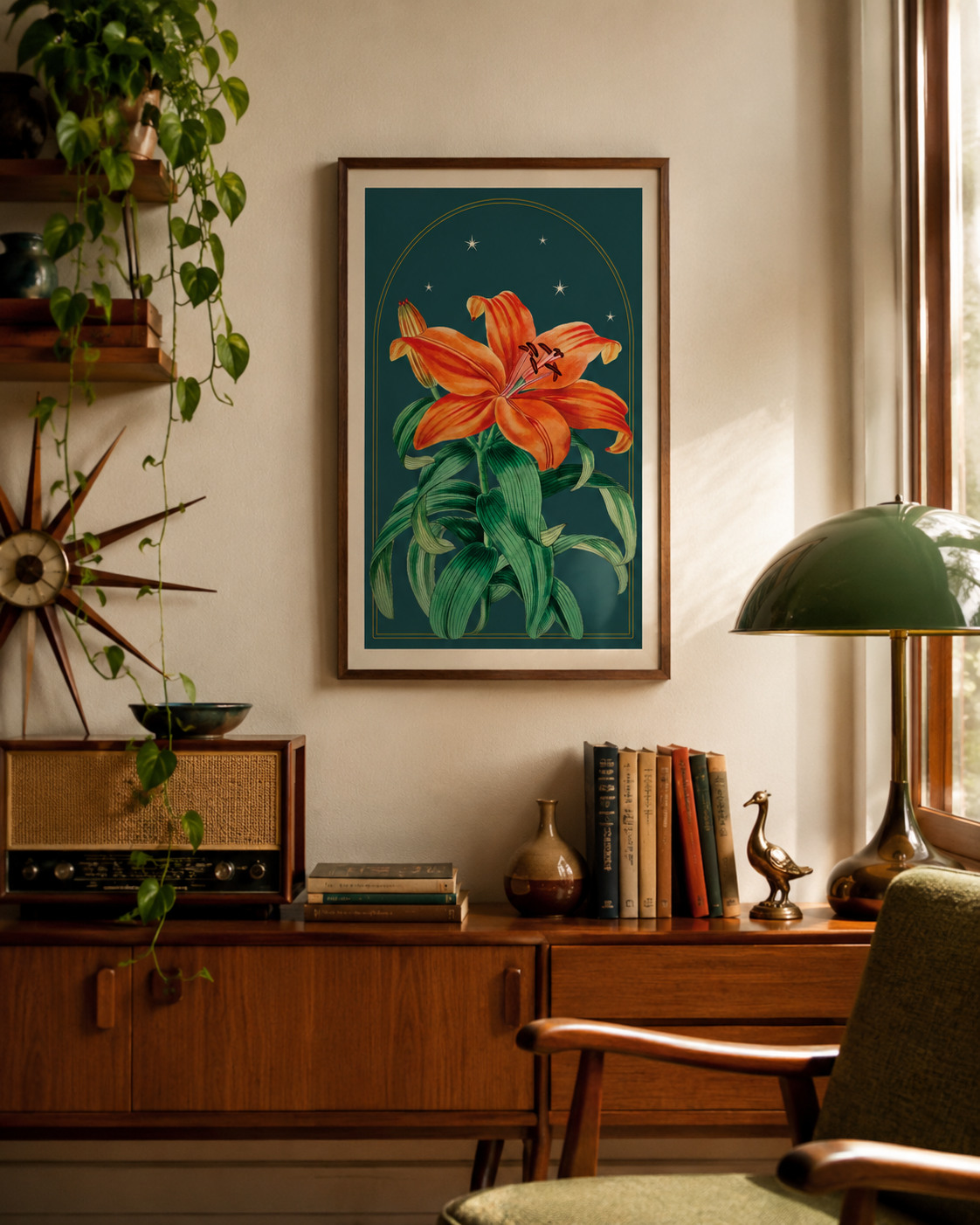 Tiger Lily Botanical Print- 11x17 Vintage Botanical Illustration Wall Art
