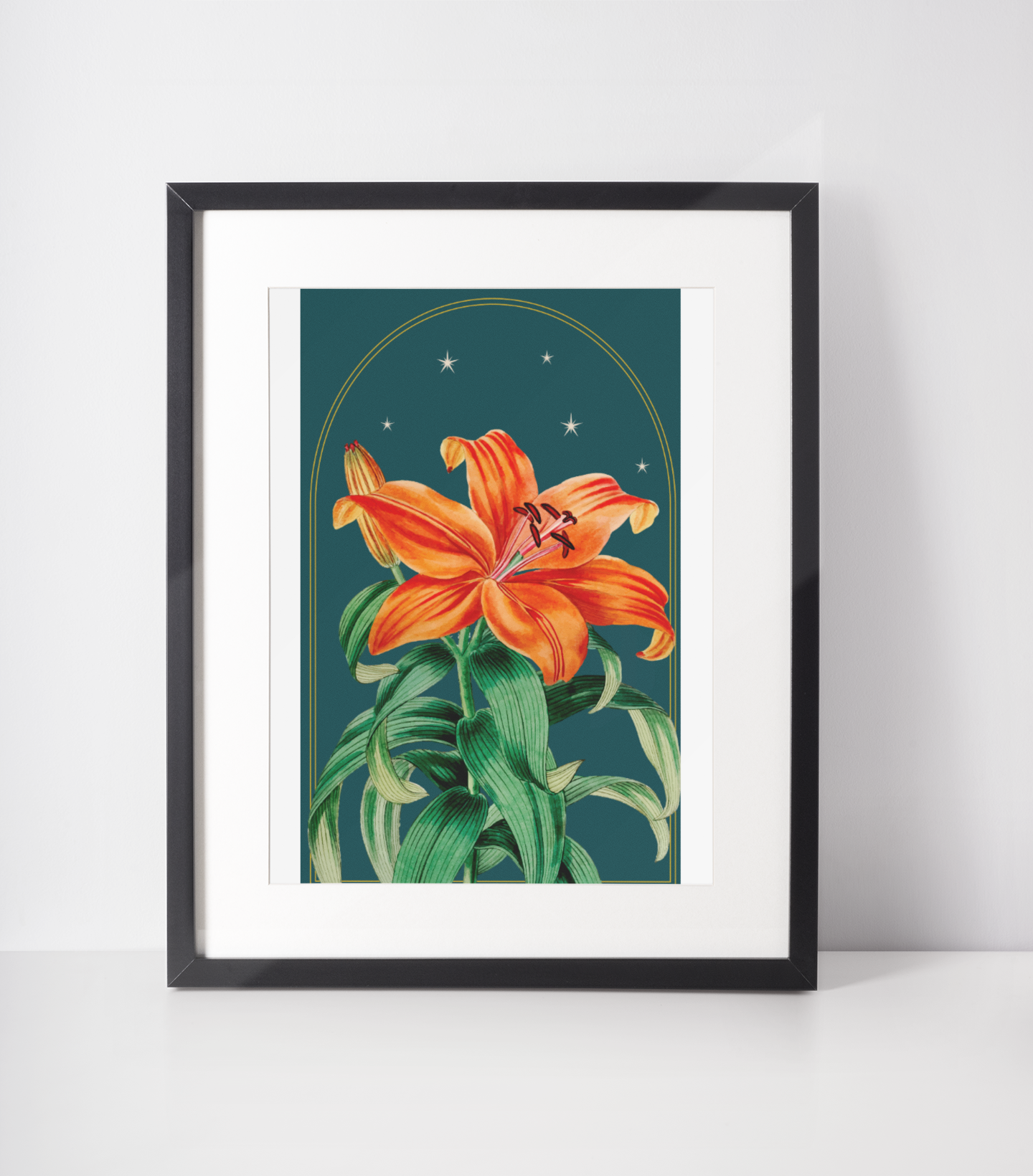 Tiger Lily Botanical Print- 11x17 Vintage Botanical Illustration Wall Art