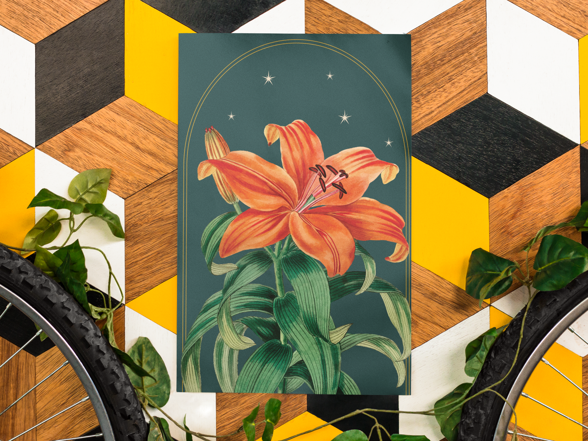 Tiger Lily Botanical Print- 11x17 Vintage Botanical Illustration Wall Art