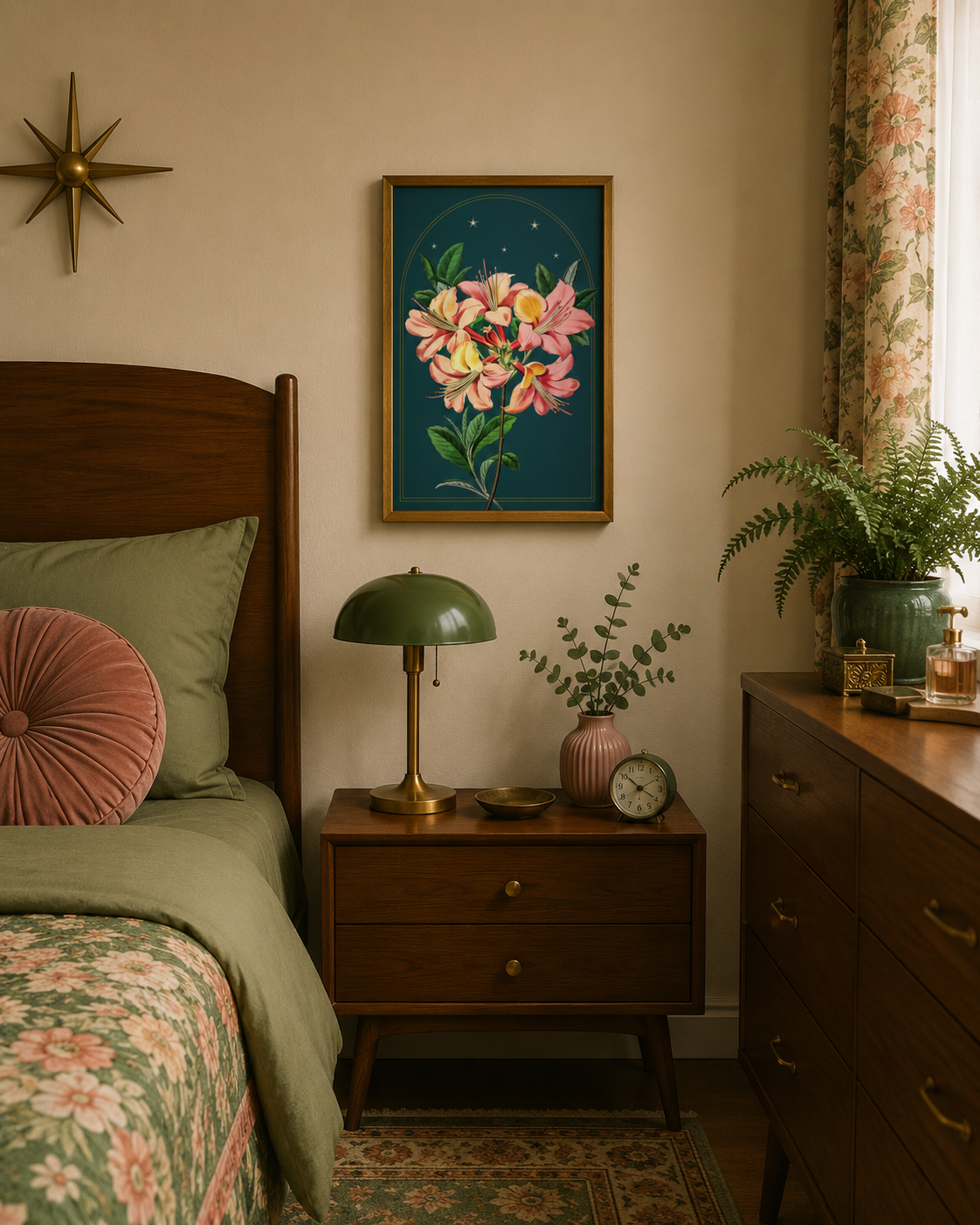 Azalea Botanical Print- 11x17 Vintage Botanical Illustration Wall Art