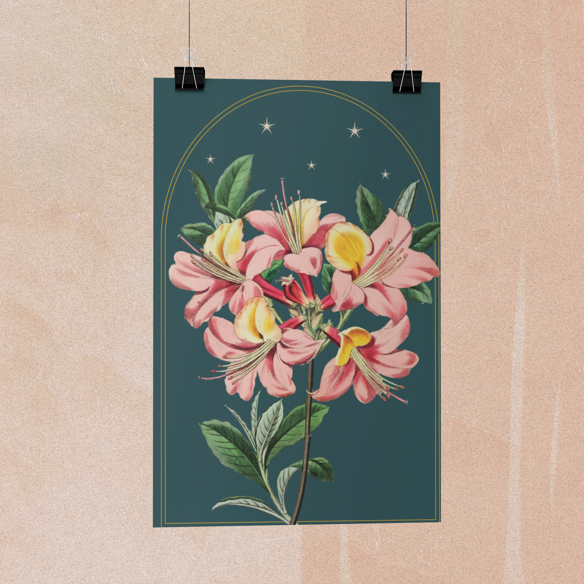 Azalea Botanical Print- 11x17 Vintage Botanical Illustration Wall Art