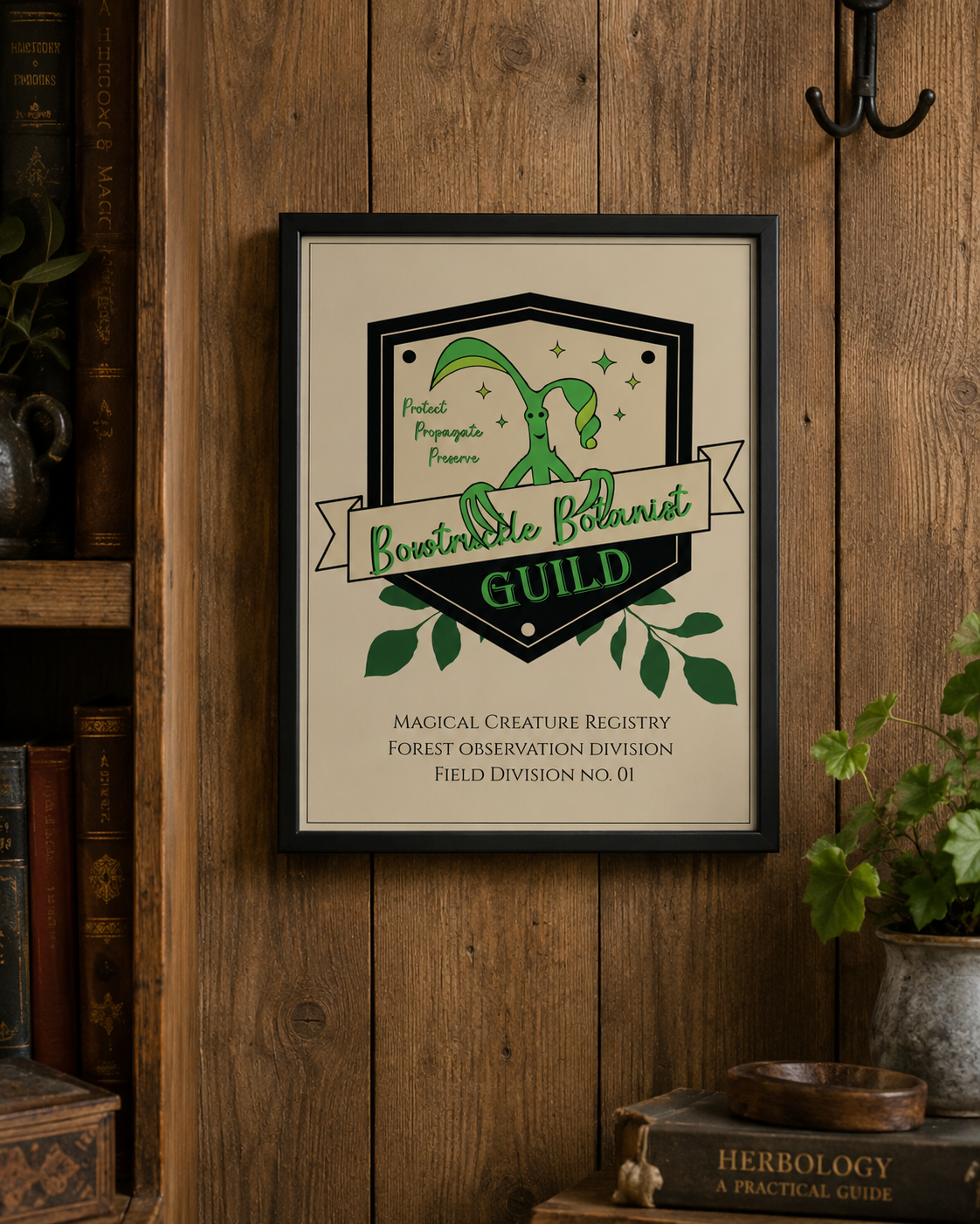 Bowtruckle Botanist Guild Registry Print- 8x10 Magical Creature Wall Art
