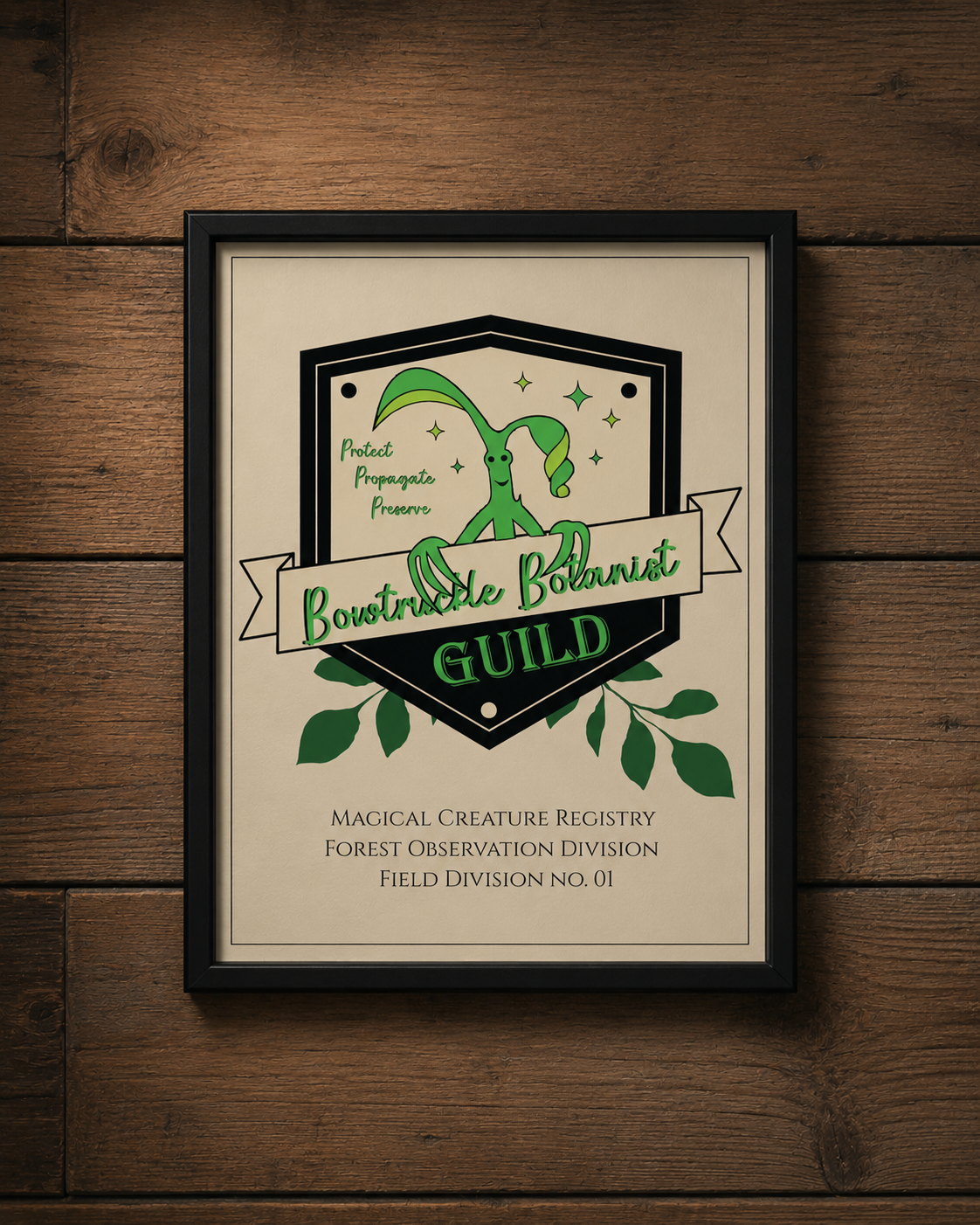 Bowtruckle Botanist Guild Registry Print- 8x10 Magical Creature Wall Art