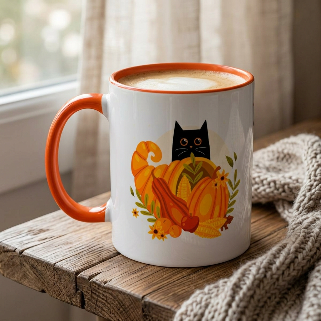 Emotionally Unstable Seasonally Festive 11oz Mug- Cute Black Cat Fall Coffee Mug