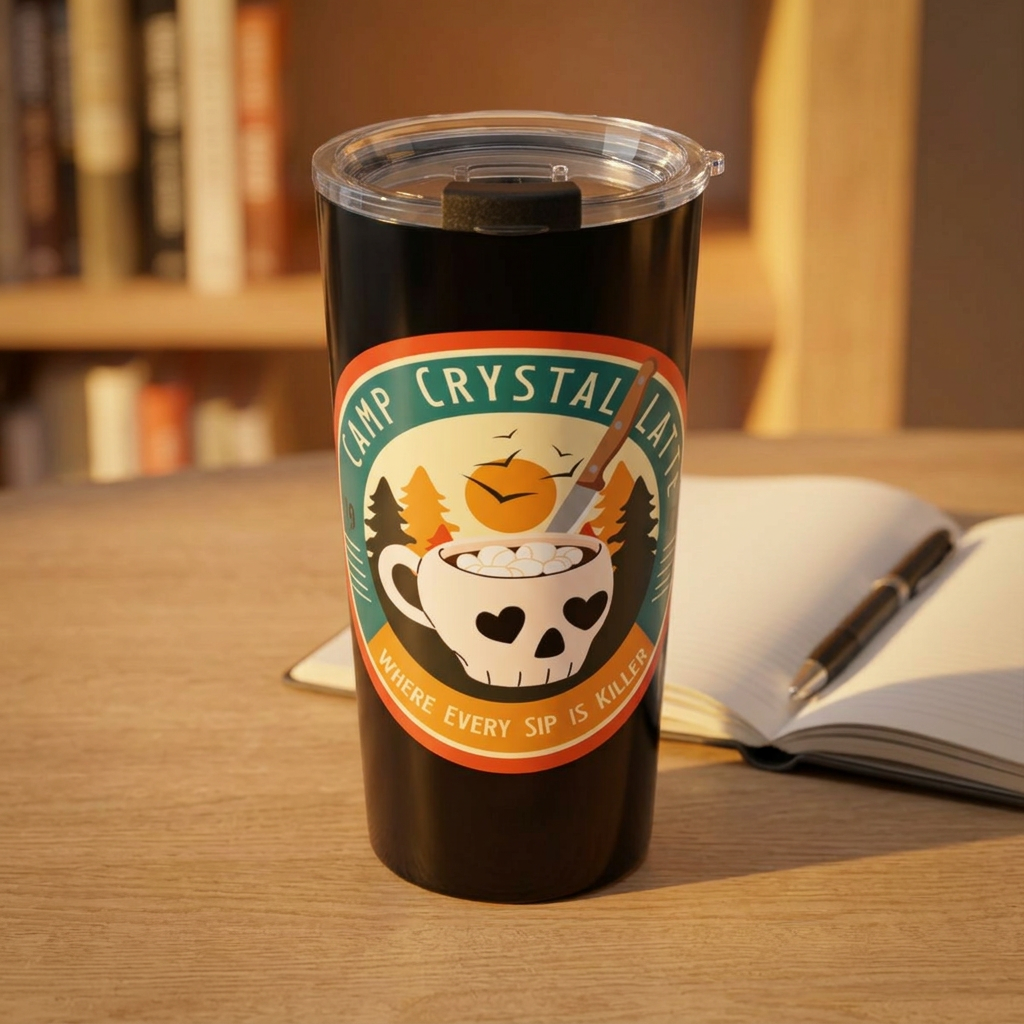 Camp Crystal Latte 20oz Tumbler- Horror Coffee Travel Mug