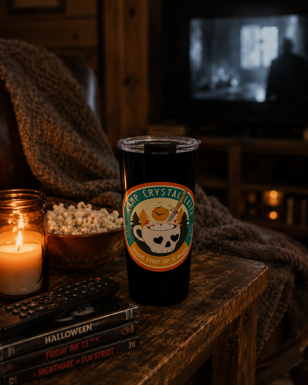 Camp Crystal Latte 20oz Tumbler- Horror Coffee Travel Mug