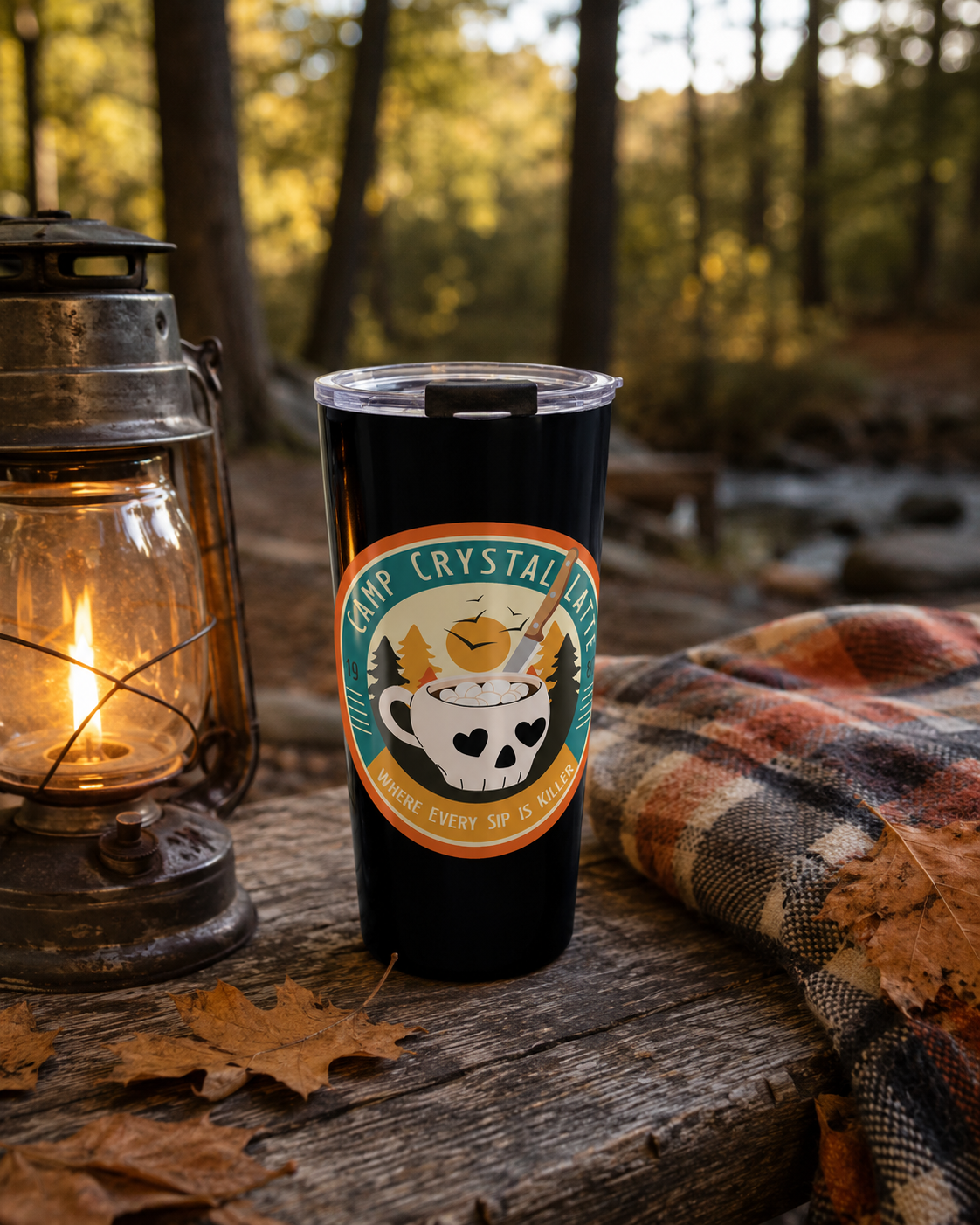 Camp Crystal Latte 20oz Tumbler- Horror Coffee Travel Mug