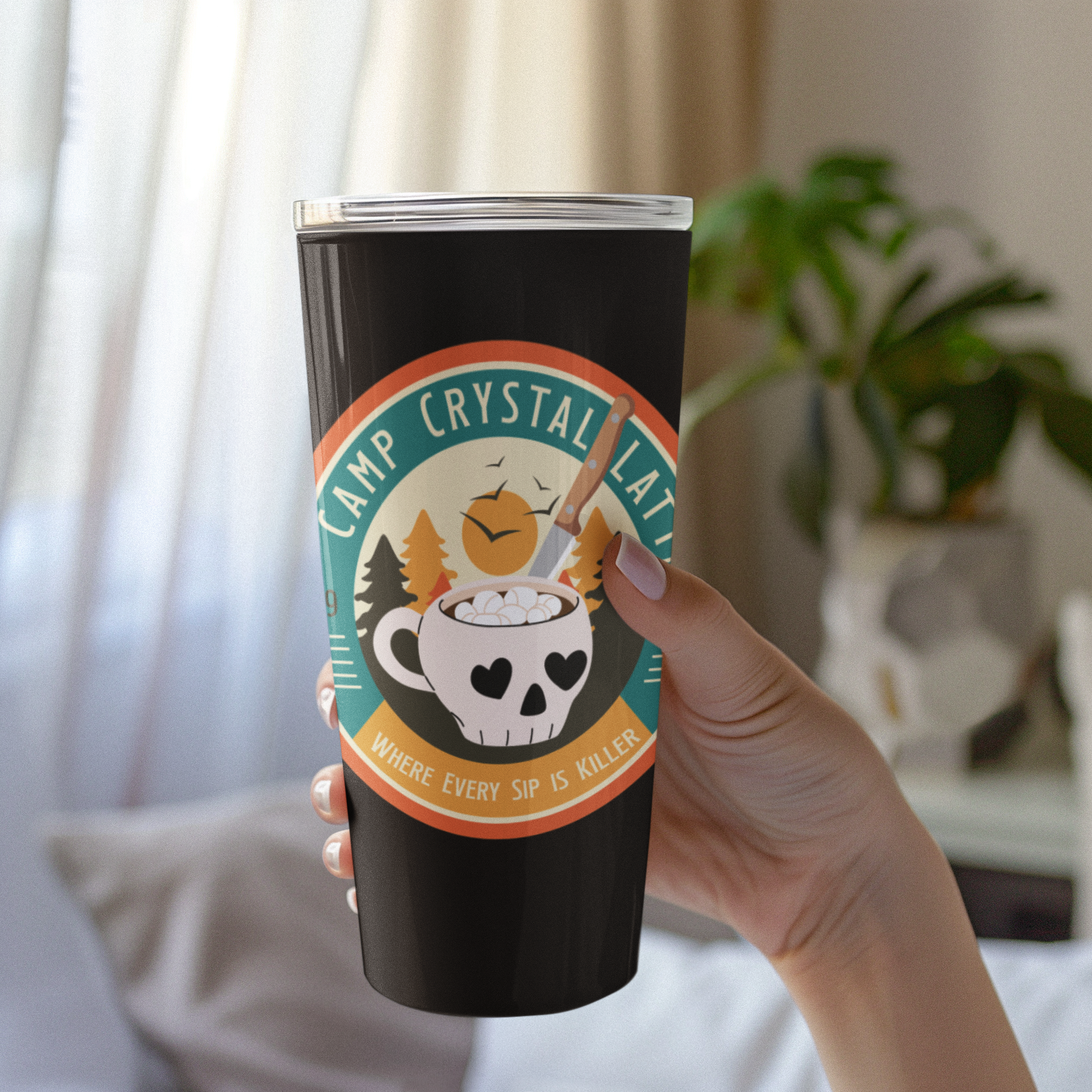 Camp Crystal Latte 20oz Tumbler- Horror Coffee Travel Mug
