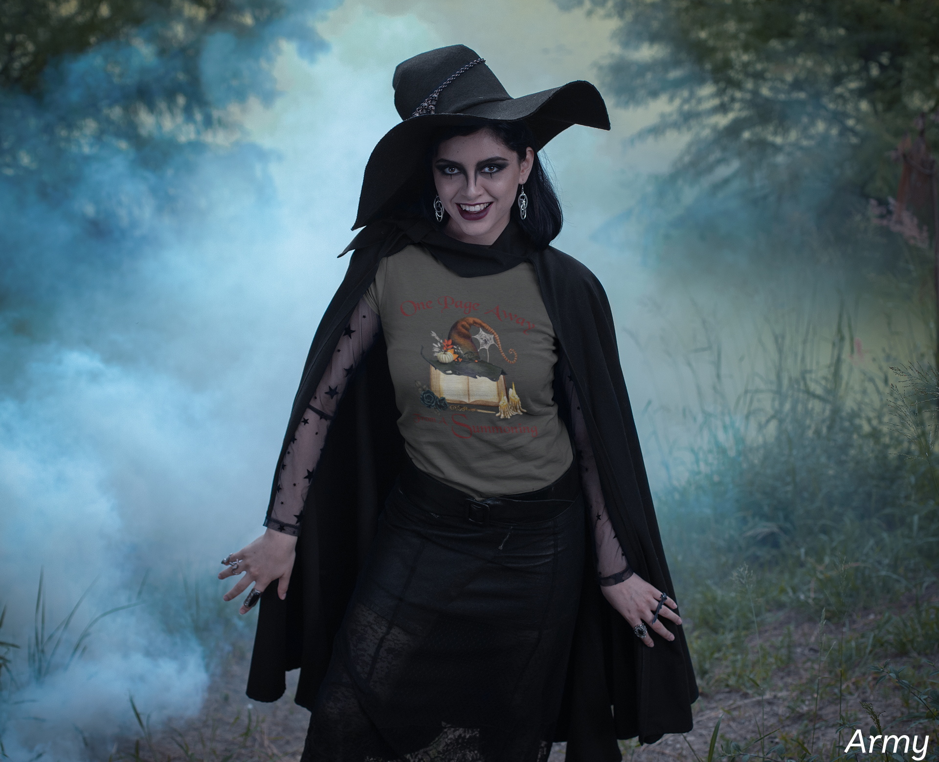 One Page Away From a Summoning Shirt- Witchy Book Lover Tee
