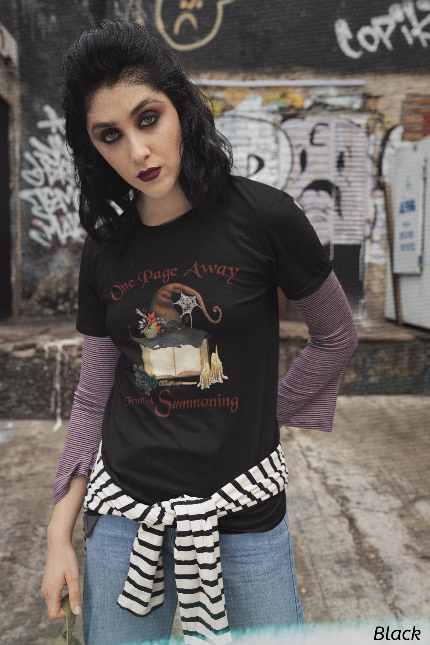 One Page Away From a Summoning Shirt- Witchy Book Lover Tee