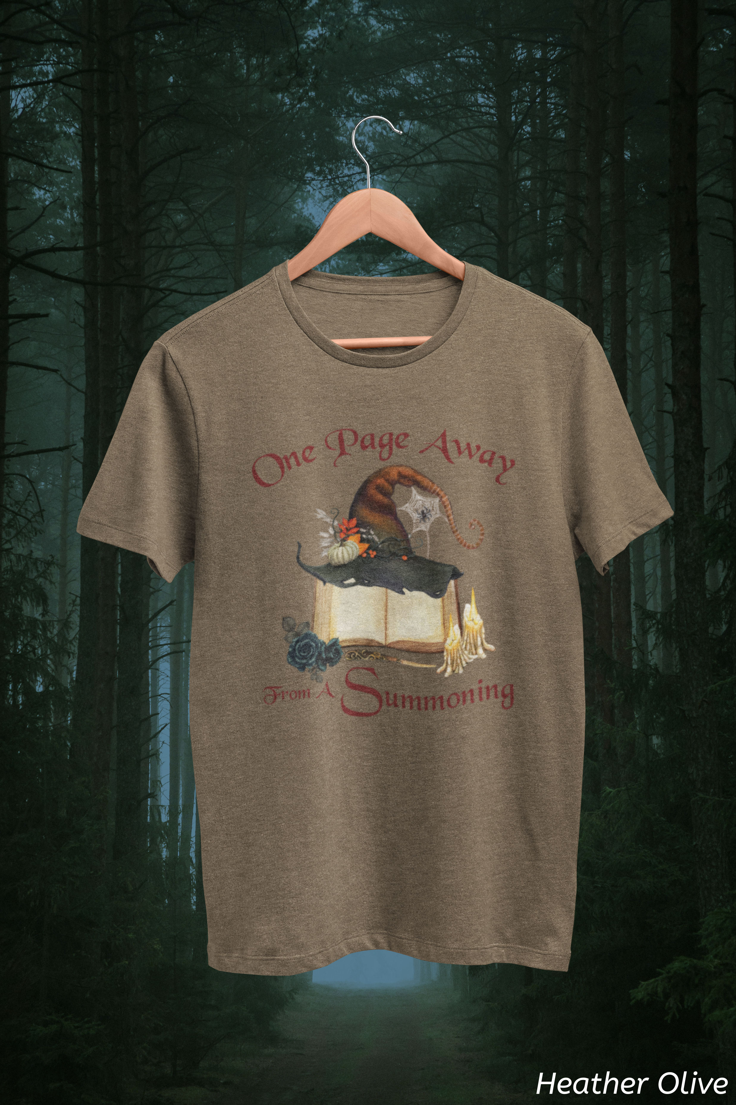 One Page Away From a Summoning Shirt- Witchy Book Lover Tee