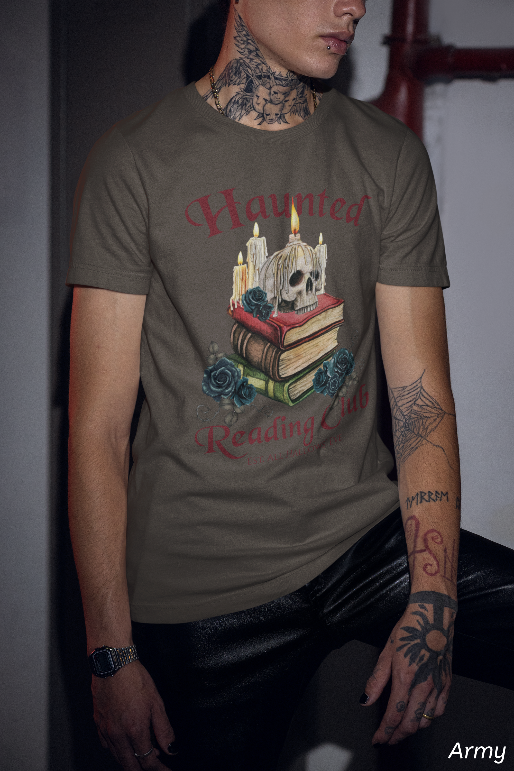 Haunted Reading Club Shirt- Gothic Book Lover Tee