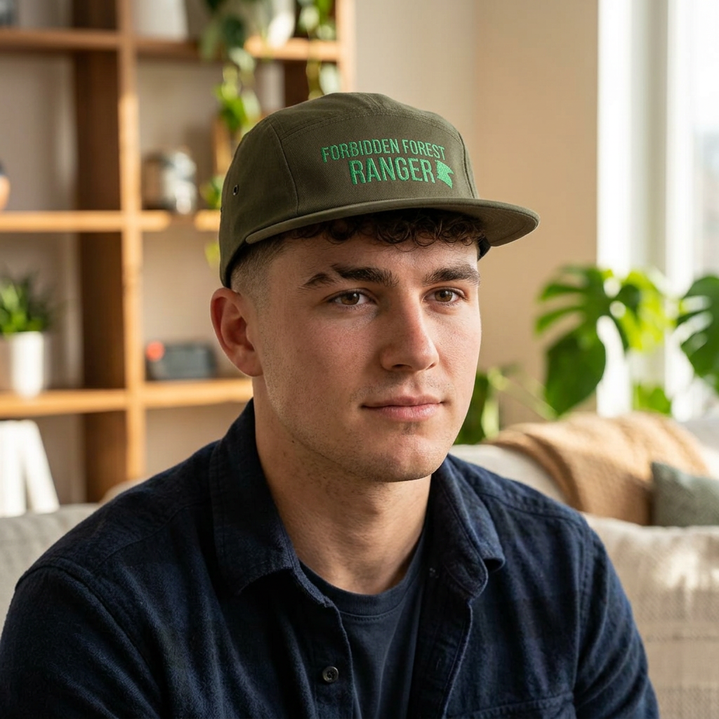 Forbidden Forest Ranger Hat- Embroidered 5 Panel Cap
