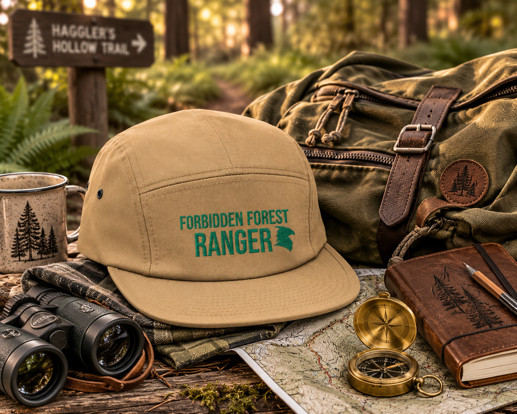 Forbidden Forest Ranger Hat- Embroidered 5 Panel Cap