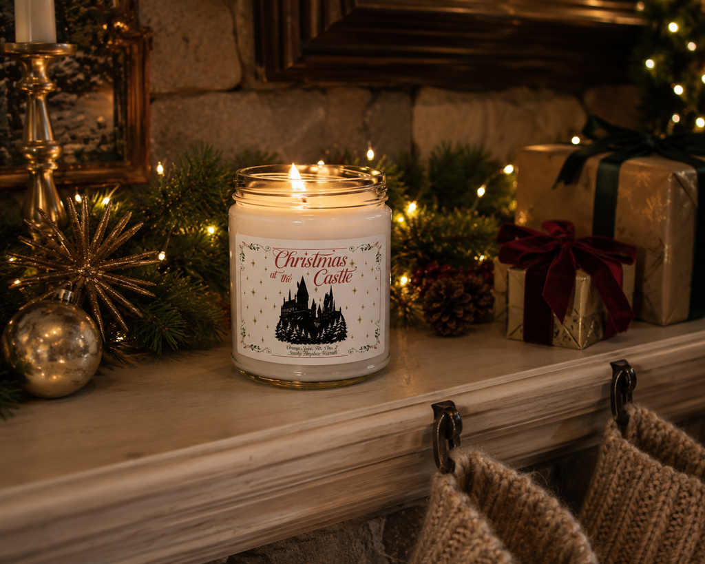 Christmas at the Castle- Orange Spice, Pine, & Smoky Fireplace Soy Candle