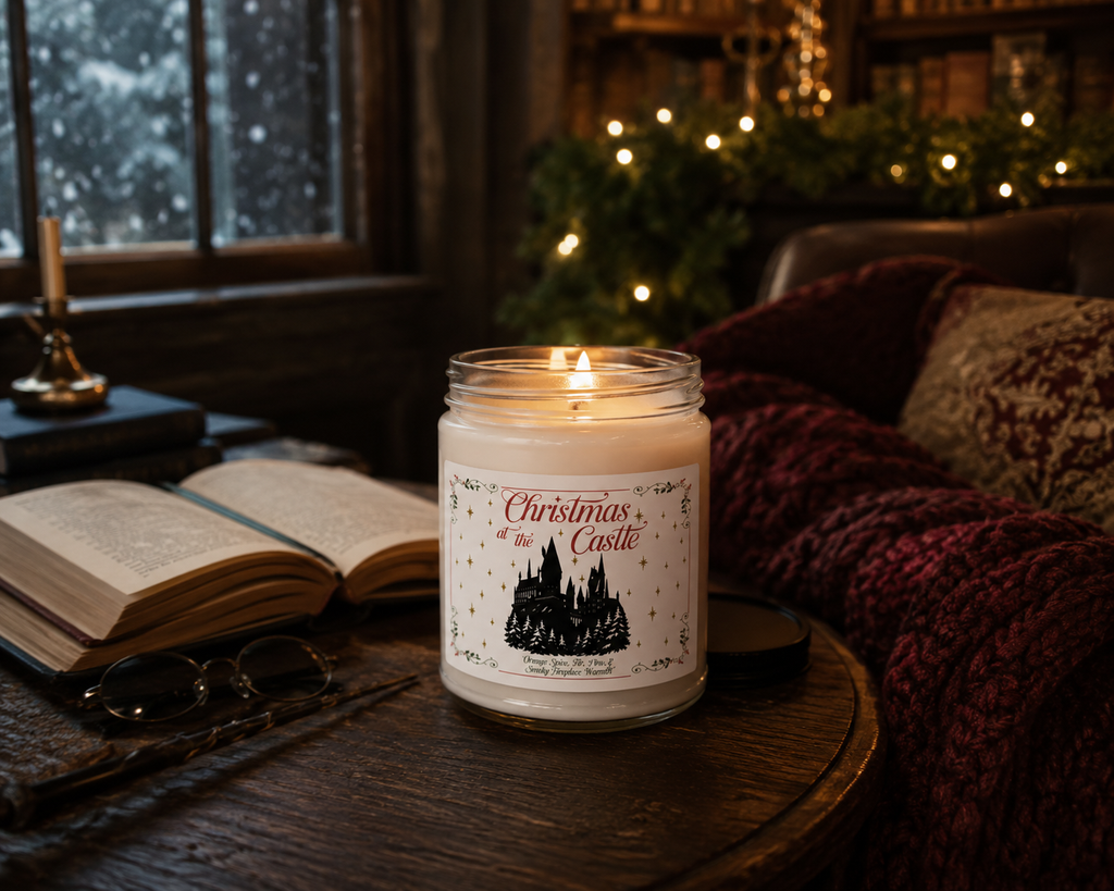 Christmas at the Castle- Orange Spice, Pine, & Smoky Fireplace Soy Candle