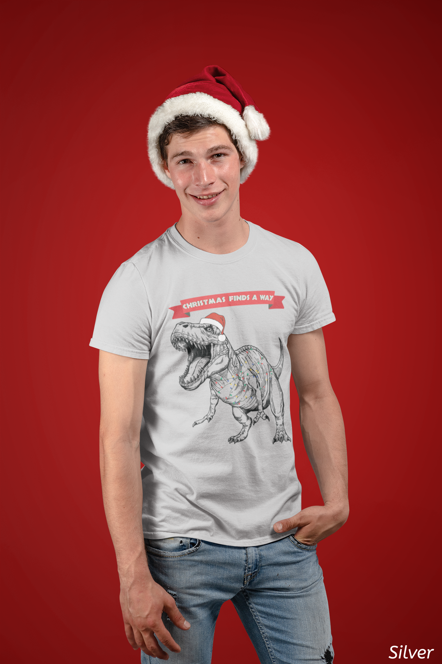 Christmas Finds a Way Shirt- Funny Jurassic Park Dinosaur Shirt