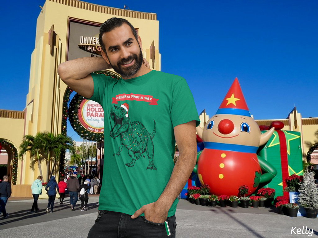 Christmas Finds a Way Shirt- Funny Jurassic Park Dinosaur Shirt