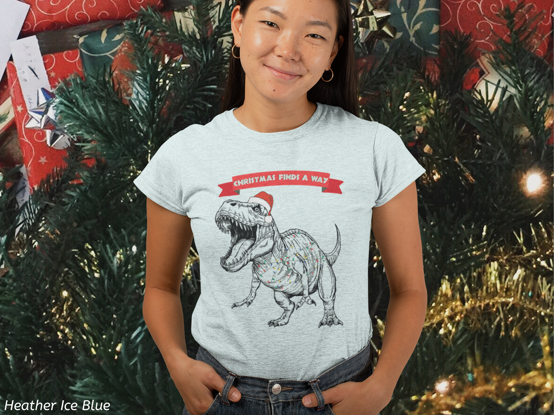 Christmas Finds a Way Shirt- Funny Jurassic Park Dinosaur Shirt