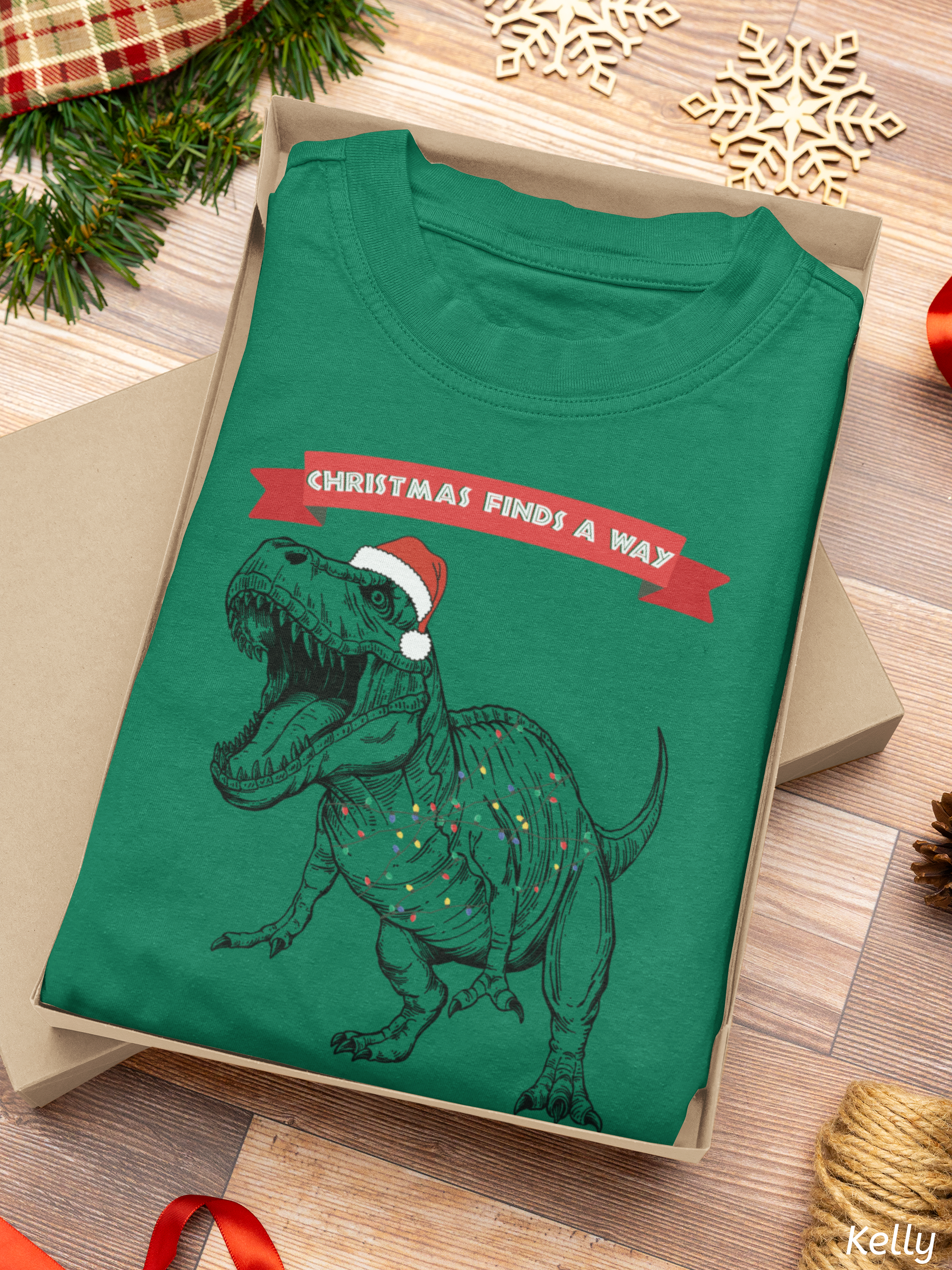 Christmas Finds a Way Shirt- Funny Jurassic Park Dinosaur Shirt