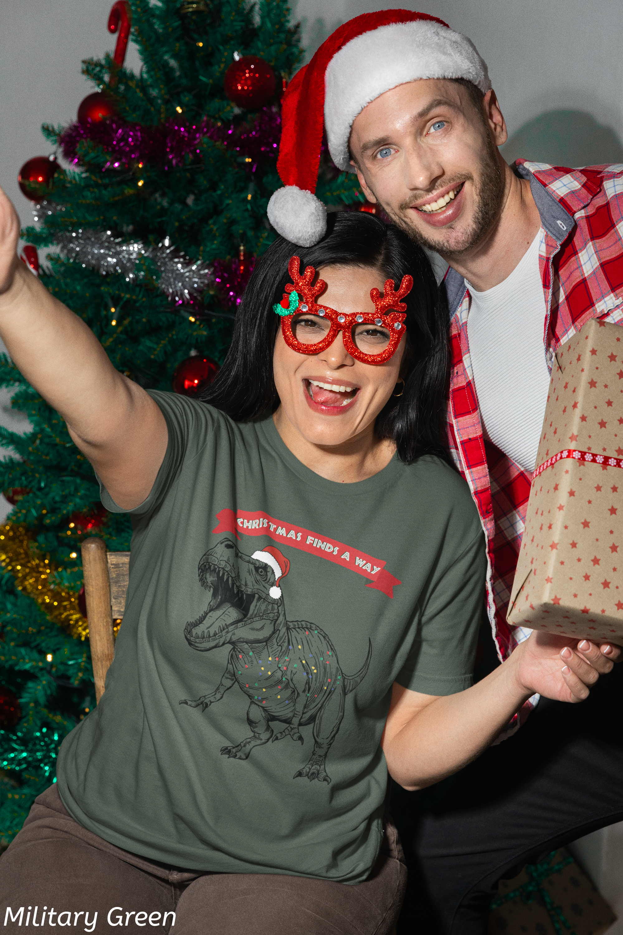 Christmas Finds a Way Shirt- Funny Jurassic Park Dinosaur Shirt