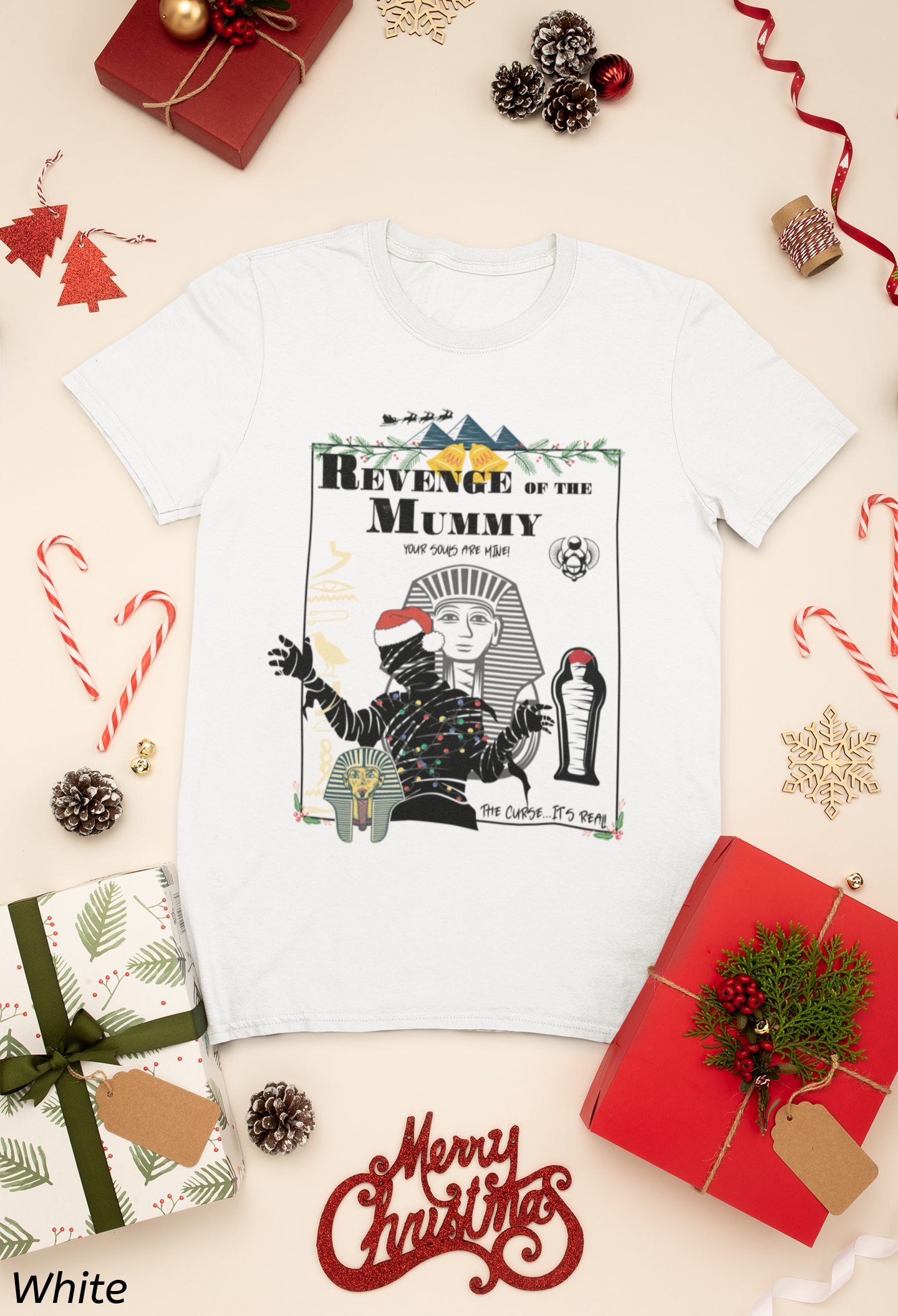 Revenge of the Mummy Christmas Shirt- Double Sided Universal Ride Holiday Tee
