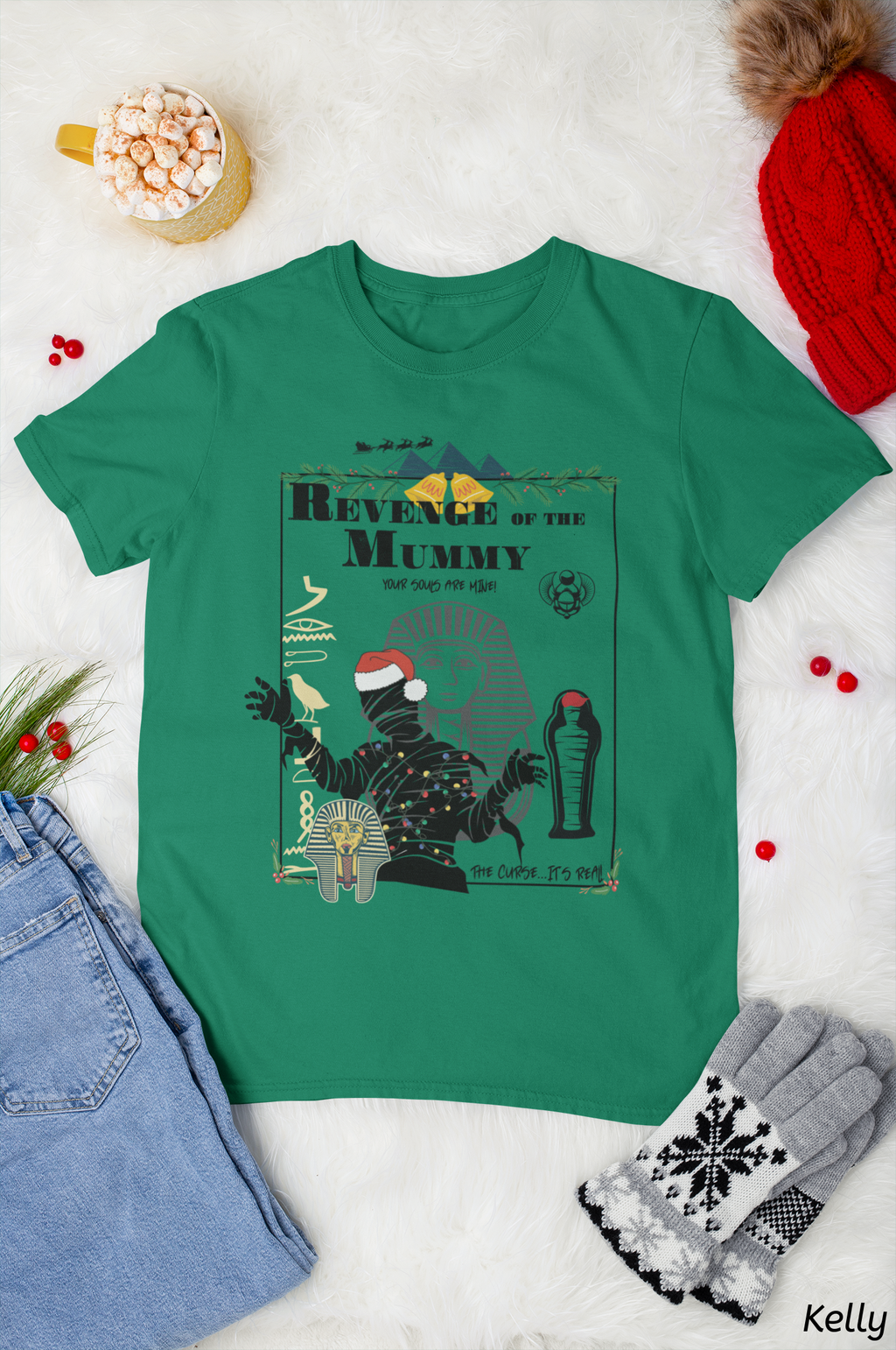 Revenge of the Mummy Christmas Shirt- Double Sided Universal Ride Holiday Tee