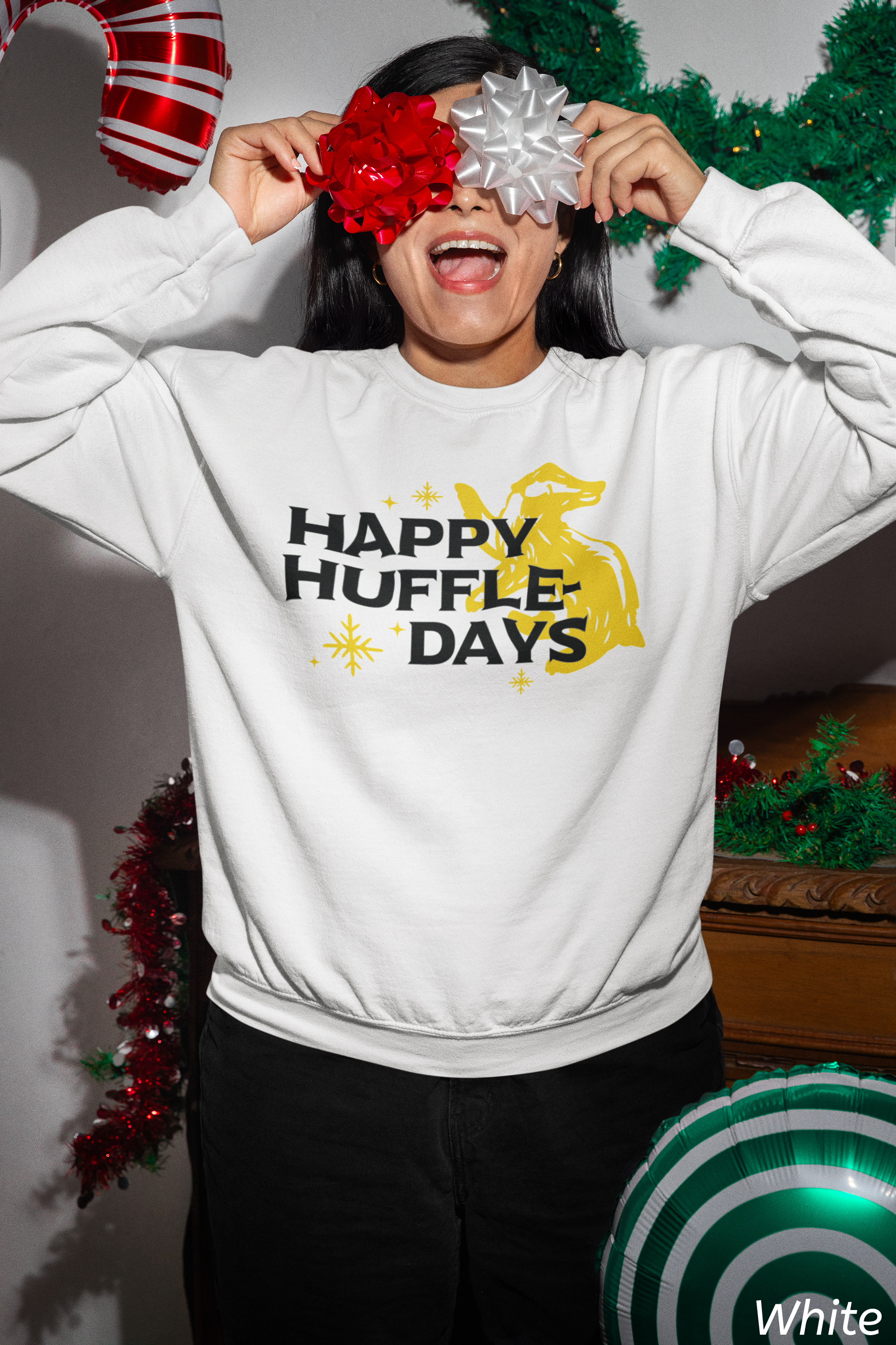 Happy Huffle-days Crewneck Sweatshirt- Wizard Christmas Sweatshirt