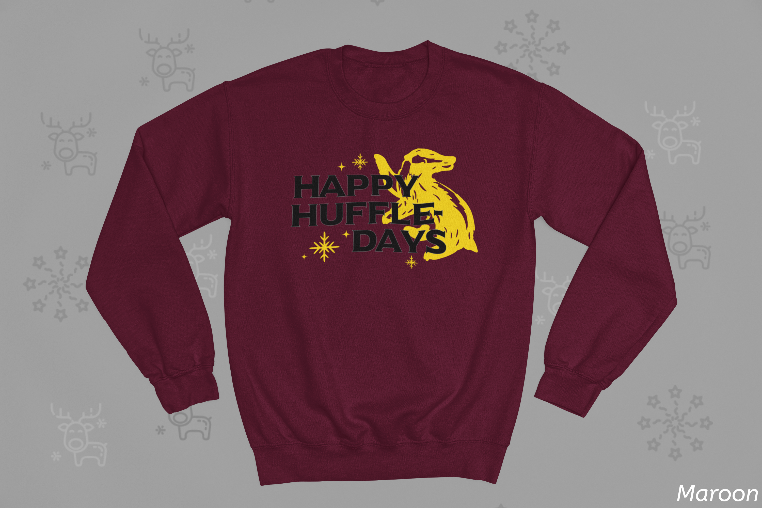 Happy Huffle-days Crewneck Sweatshirt- Wizard Christmas Sweatshirt