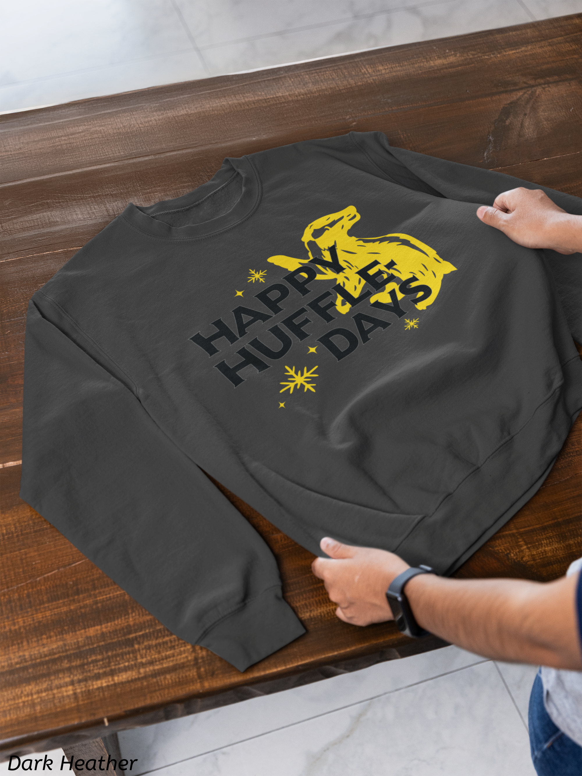 Happy Huffle-days Crewneck Sweatshirt- Wizard Christmas Sweatshirt