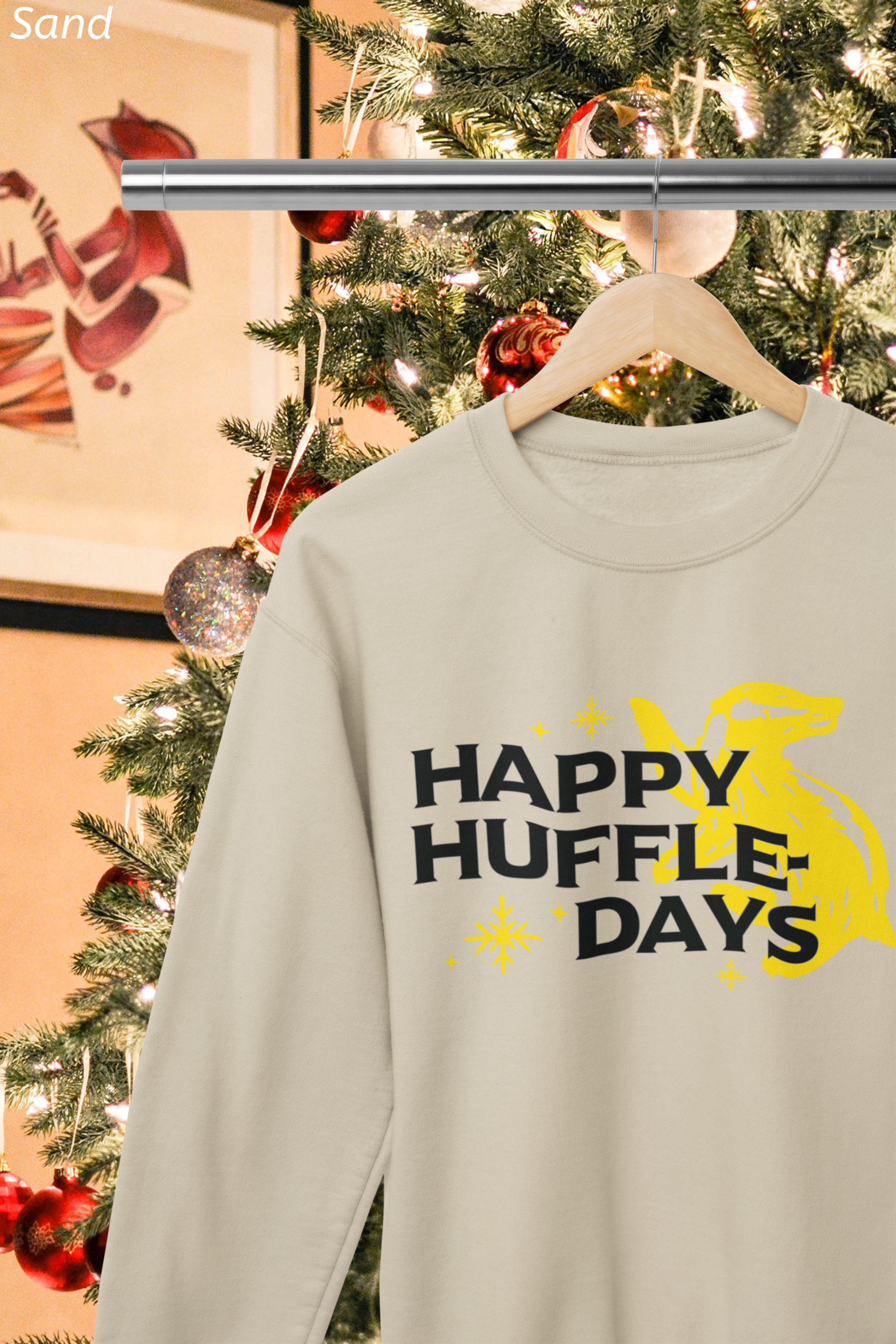 Happy Huffle-days Crewneck Sweatshirt- Wizard Christmas Sweatshirt