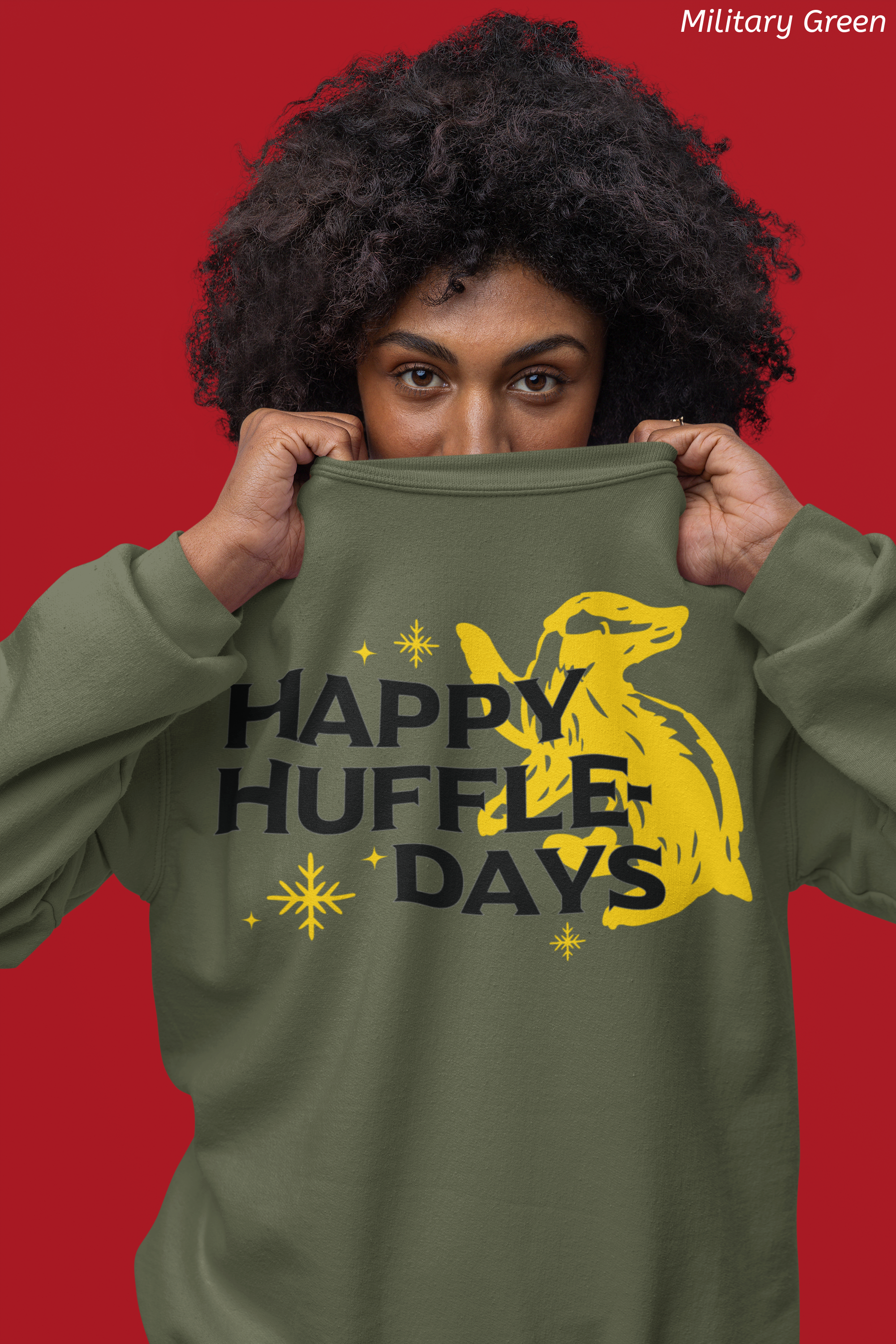 Happy Huffle-days Crewneck Sweatshirt- Wizard Christmas Sweatshirt