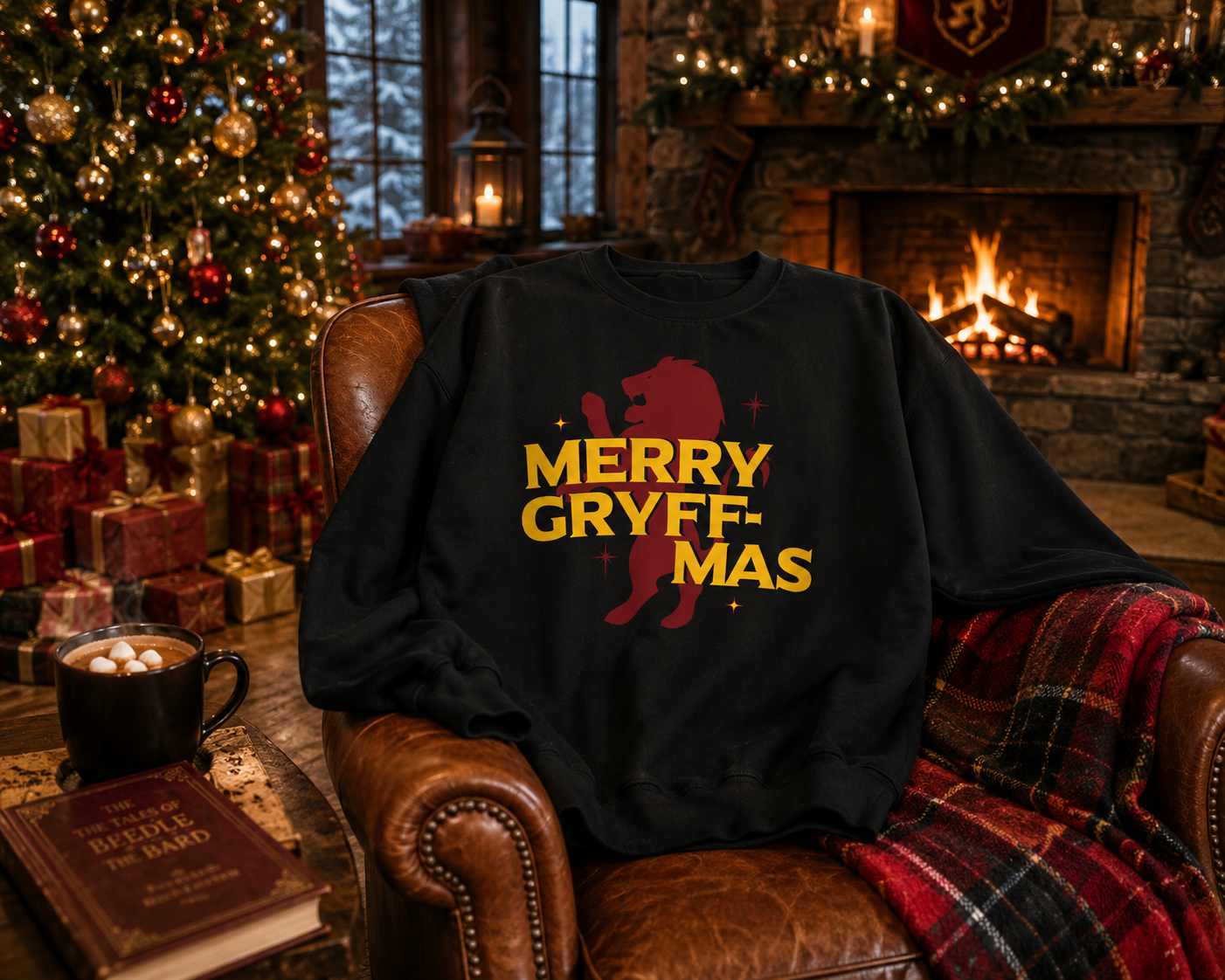 Merry Gryff-mas Crewneck Sweatshirt- Wizard Christmas Sweatshirt