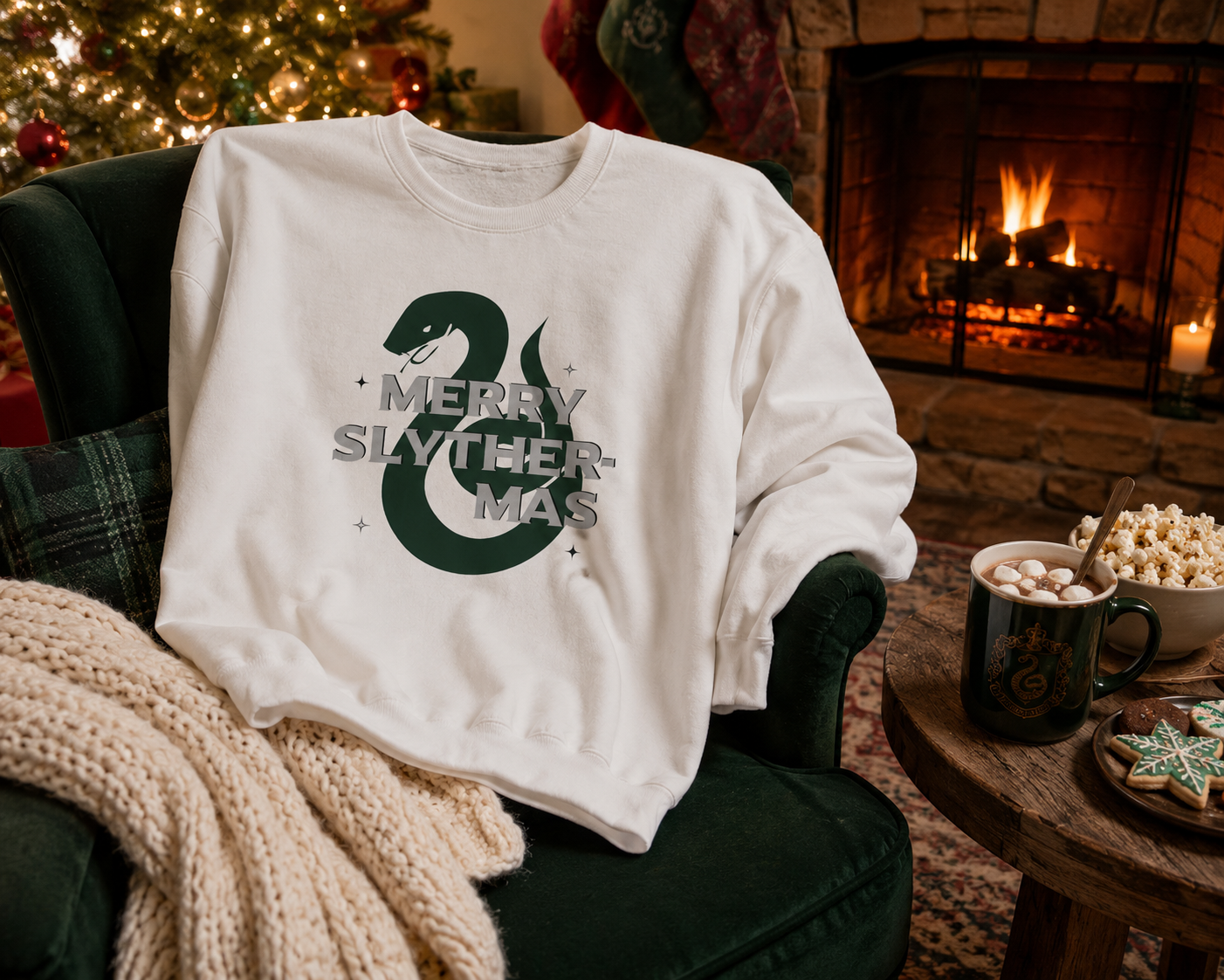 Merry Slyther-mas Crewneck Sweatshirt- Wizard Christmas Sweatshirt