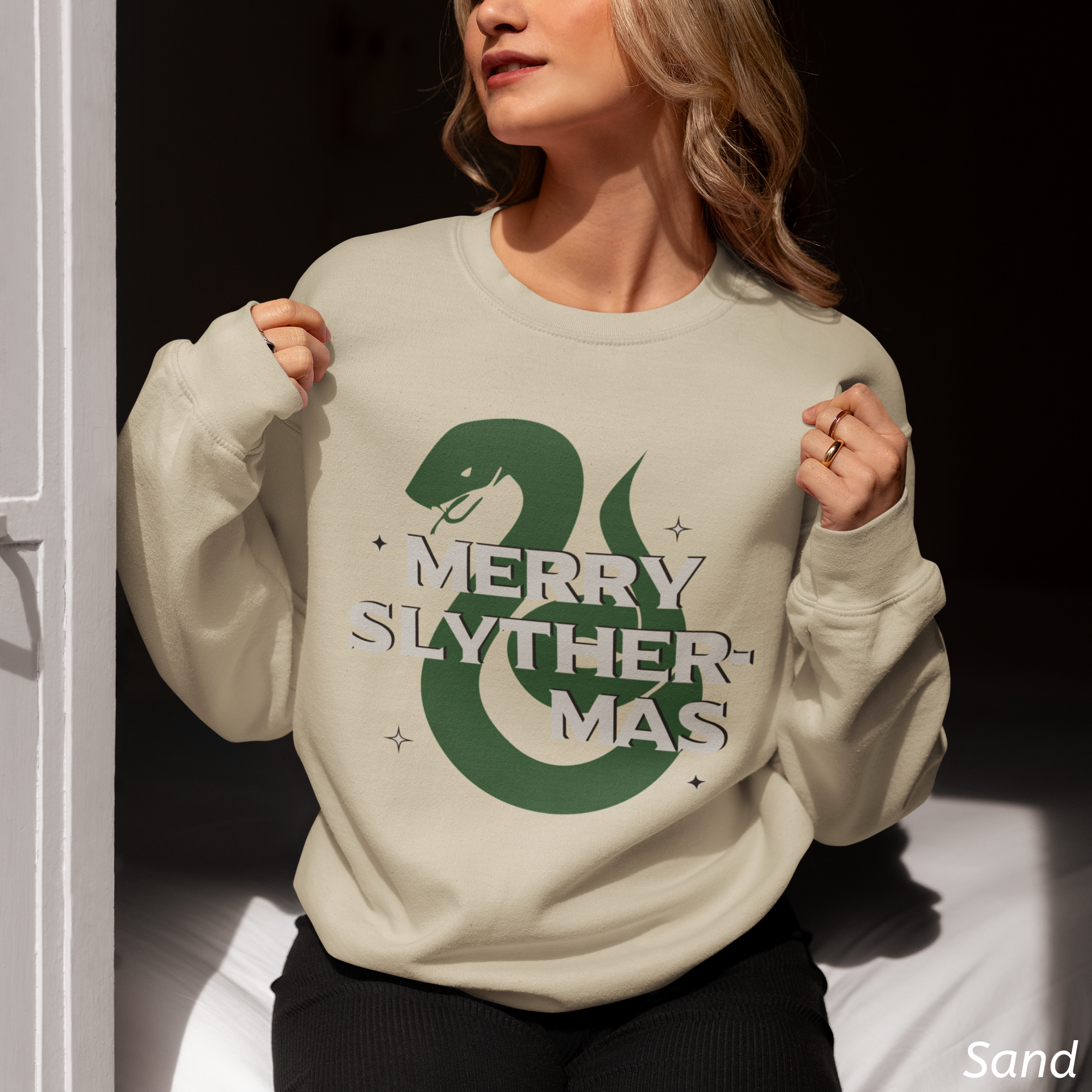 Merry Slyther-mas Crewneck Sweatshirt- Wizard Christmas Sweatshirt