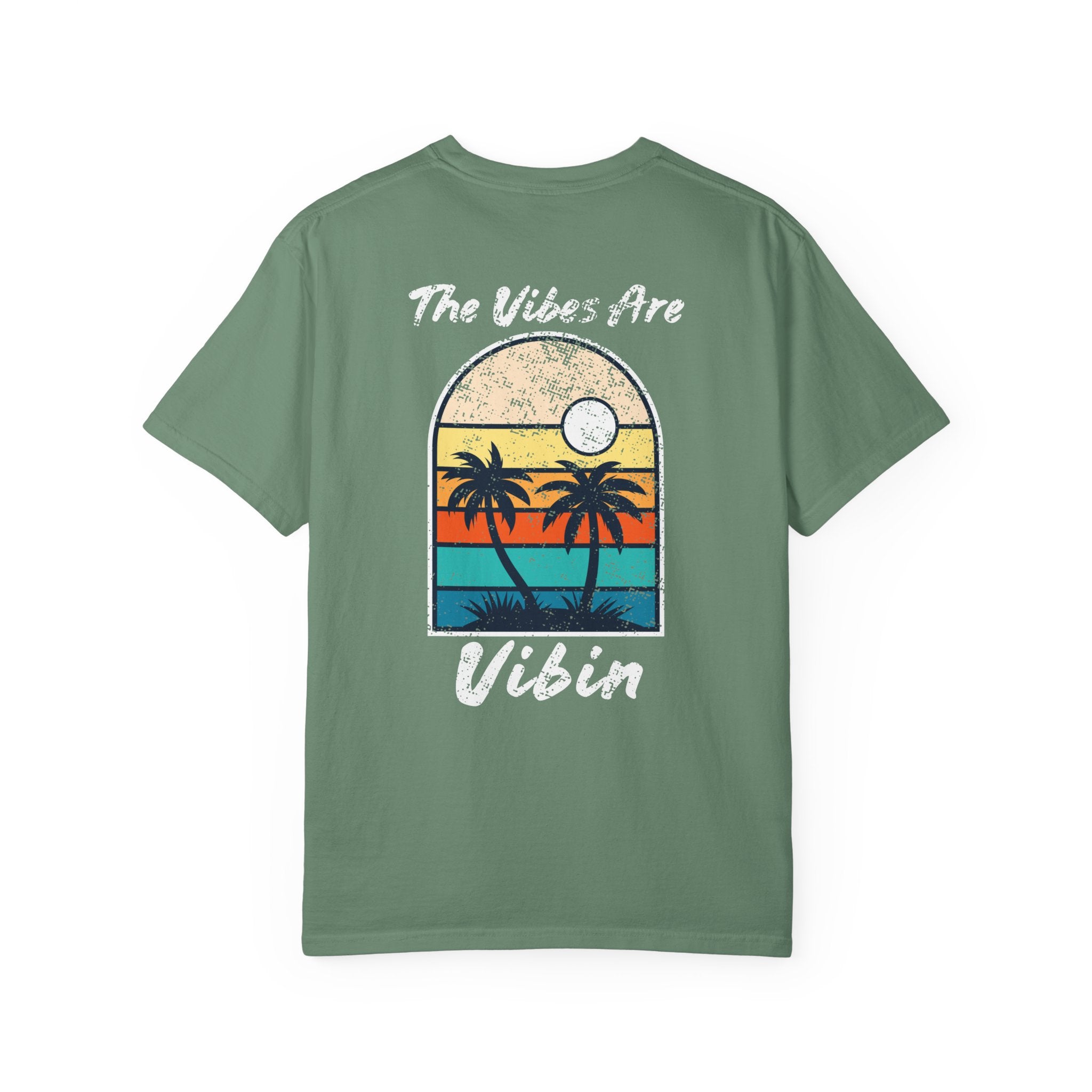 The Vibes Are Vibin Shirt, Retro Sunset Palm Tree Tee