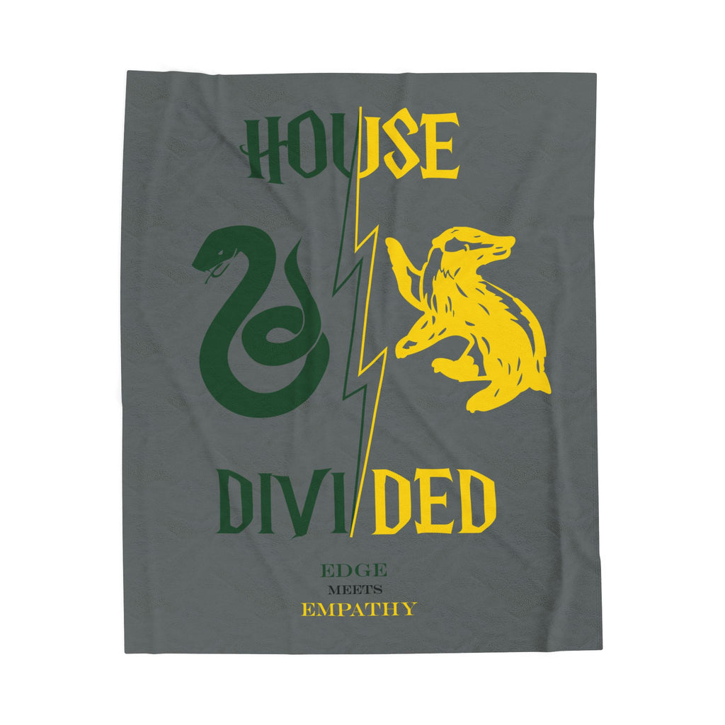 House Divided Serpent + Badger Rivalry Blanket- Edge Meets Empathy Cozy Wizardcore Throw (50x60)