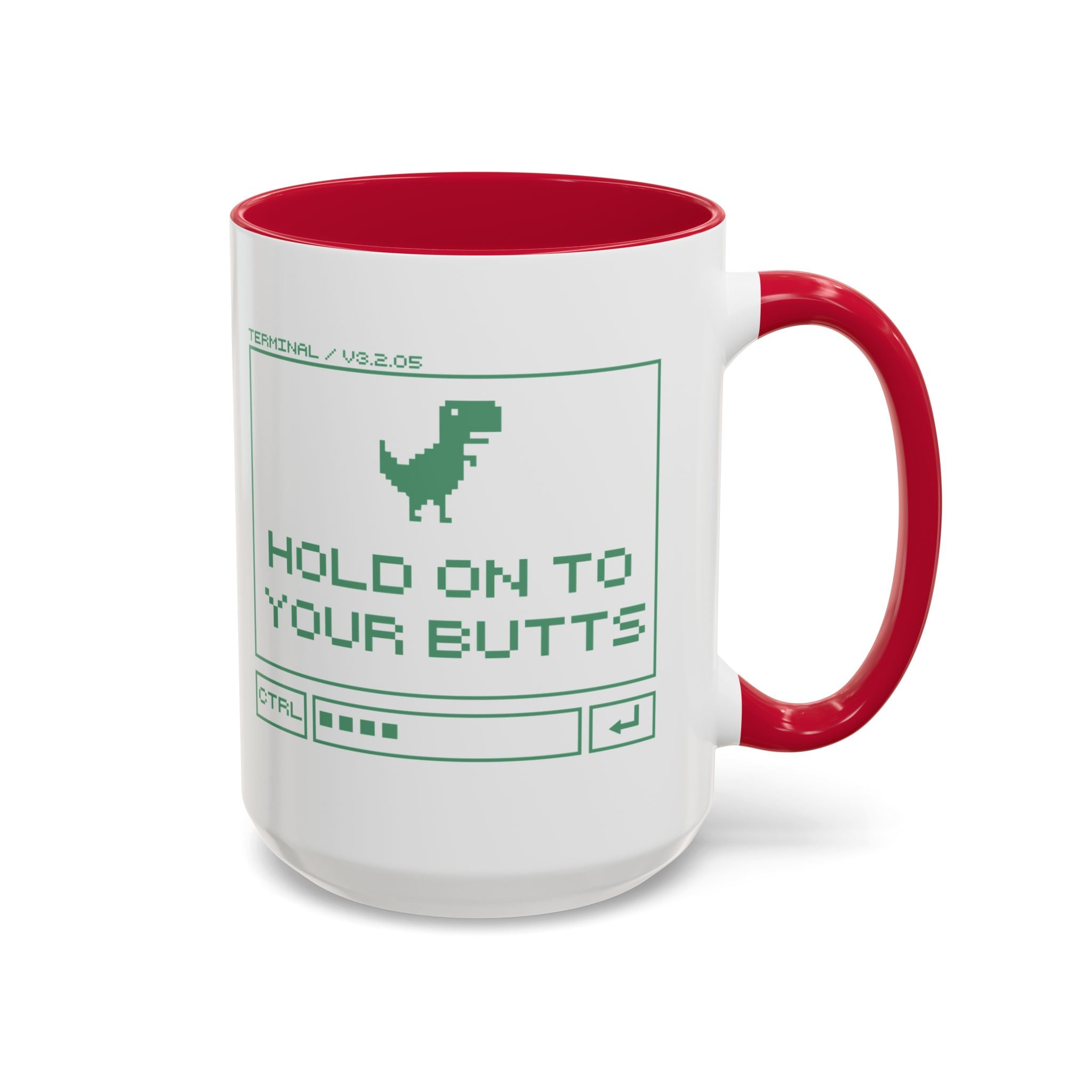 Hold On To Your Butts Pixel Dino Mug