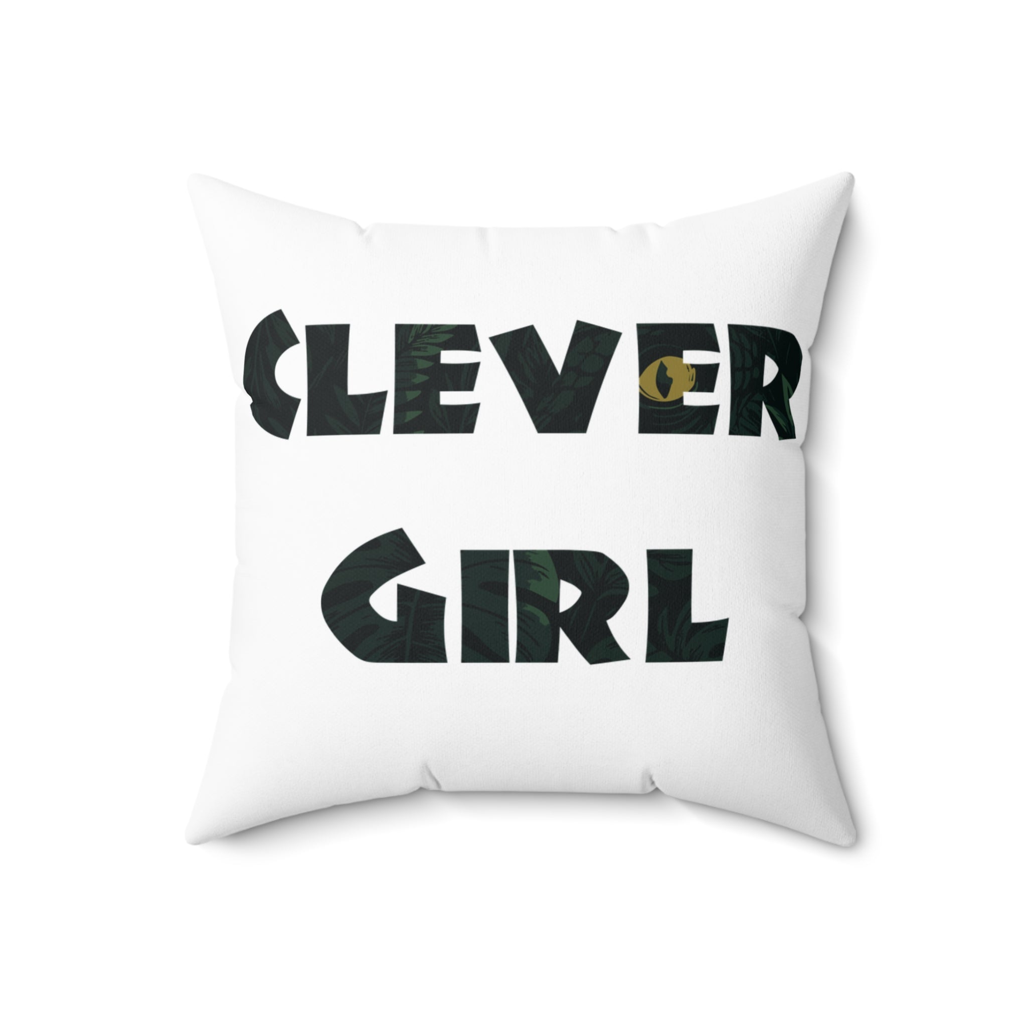 Clever Girl Pillow- Raptor Eye Jungle Throw Pillow