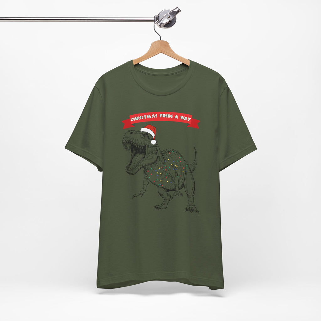 Christmas Finds a Way Shirt- Funny Jurassic Park Dinosaur Shirt