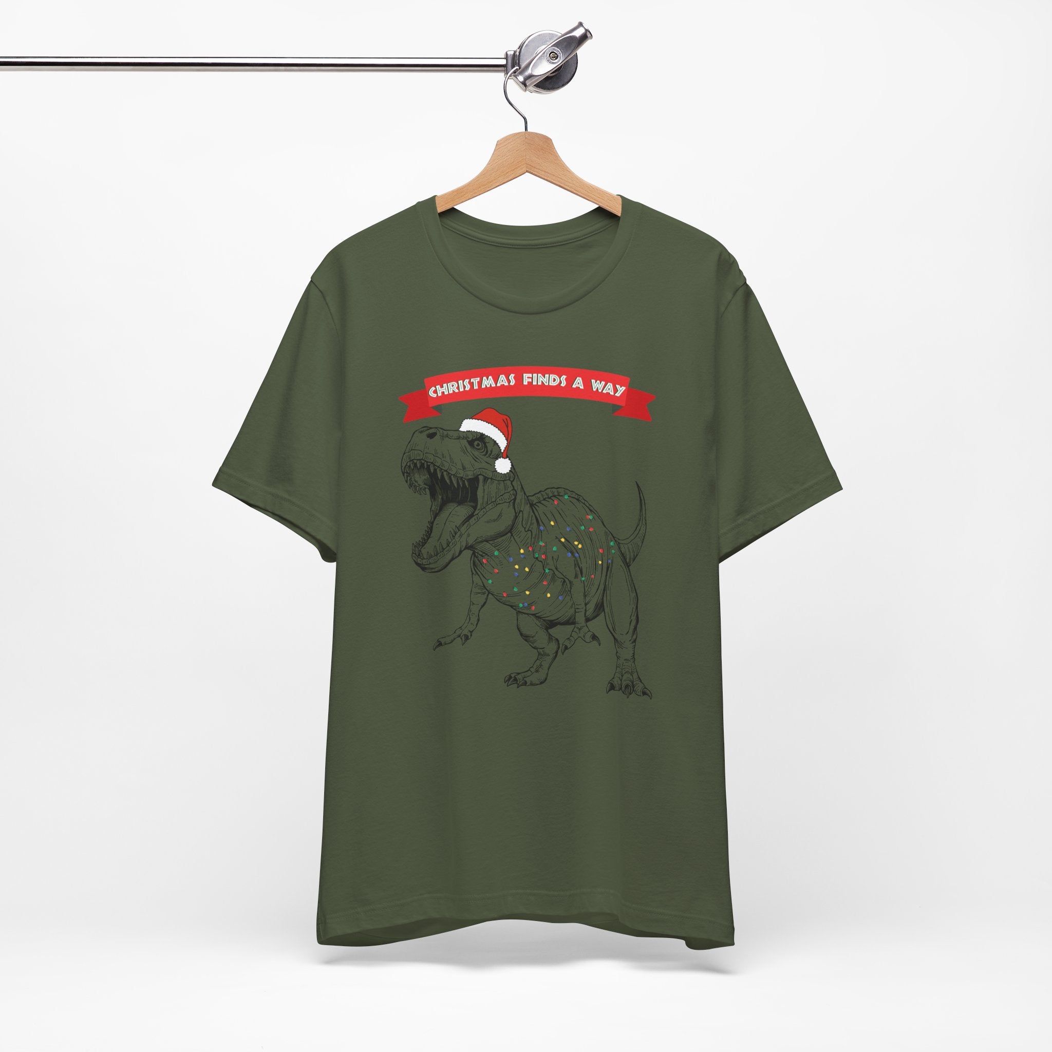 Christmas Finds a Way Shirt- Funny Jurassic Park Dinosaur Shirt