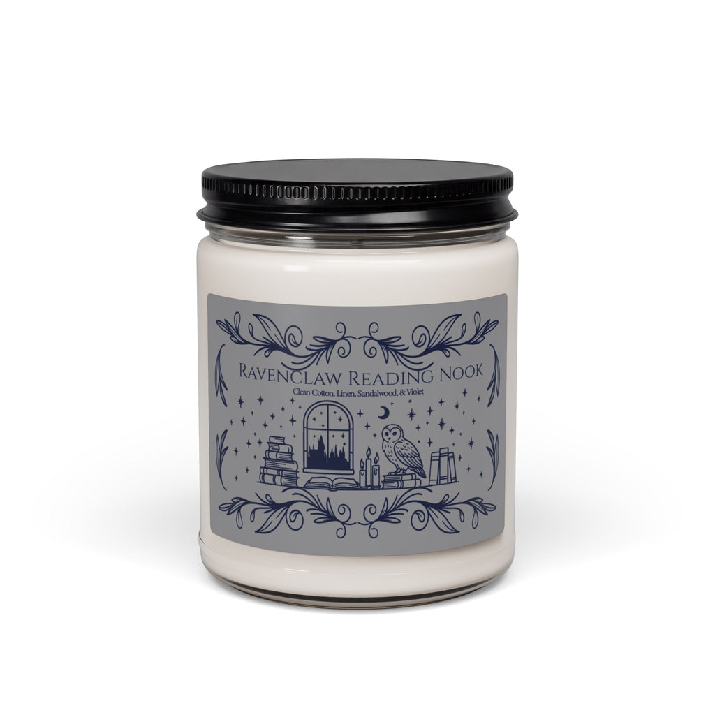 Raven House Reading Nook- Clean Cotton + Sandalwood Soy Candle, Cozy Bookish Scent