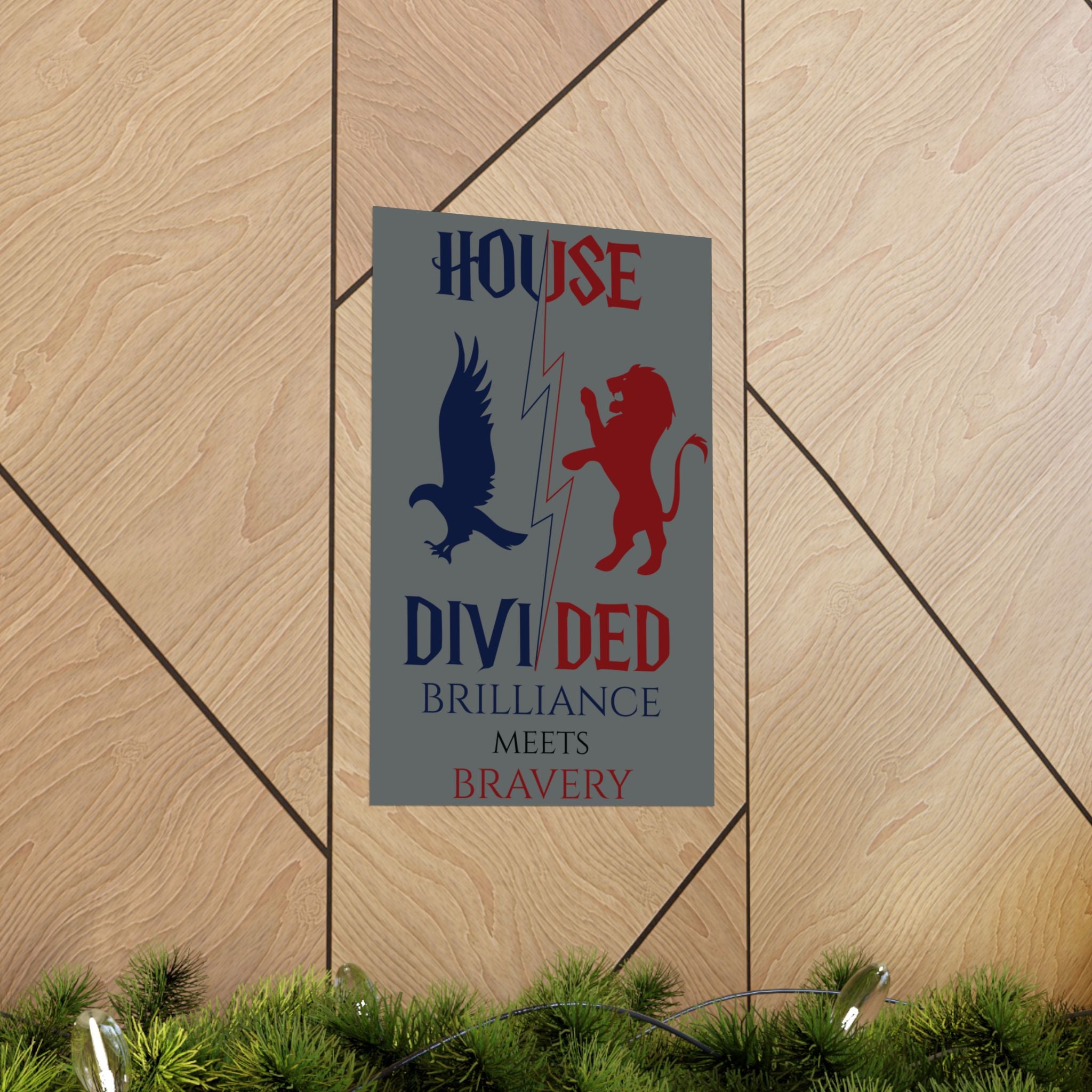 House Divided Rivalry Poster - Raven + Lion 11x17 Wall Art