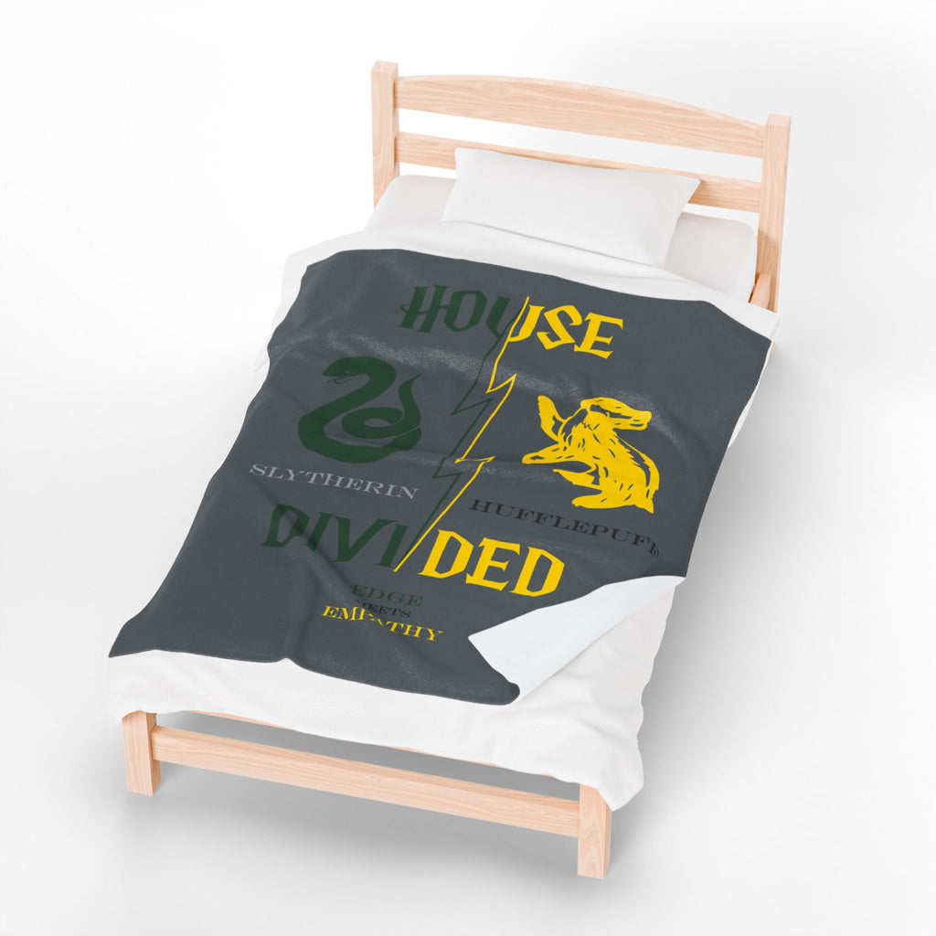 Slytherin Hufflepuff House Divided Blanket | Edge Meets Empathy Throw