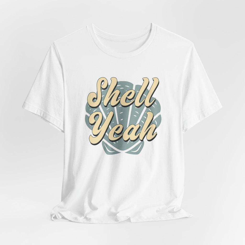 Shell Yeah Tee- Retro Seashell Beach Shirt