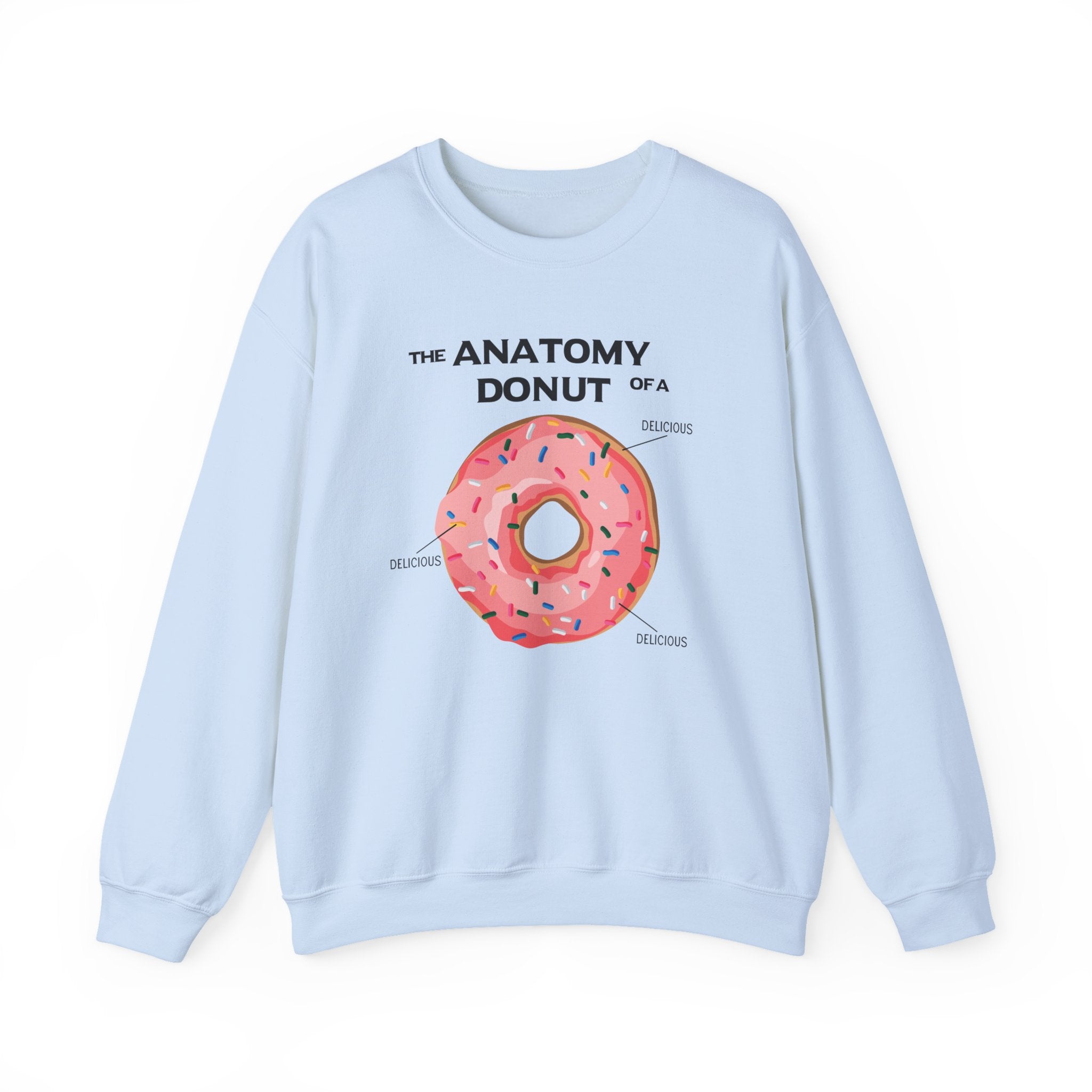 Anatomy of a Donut Crewneck Sweatshirt – Funny Foodie Comfort Sweatshirt