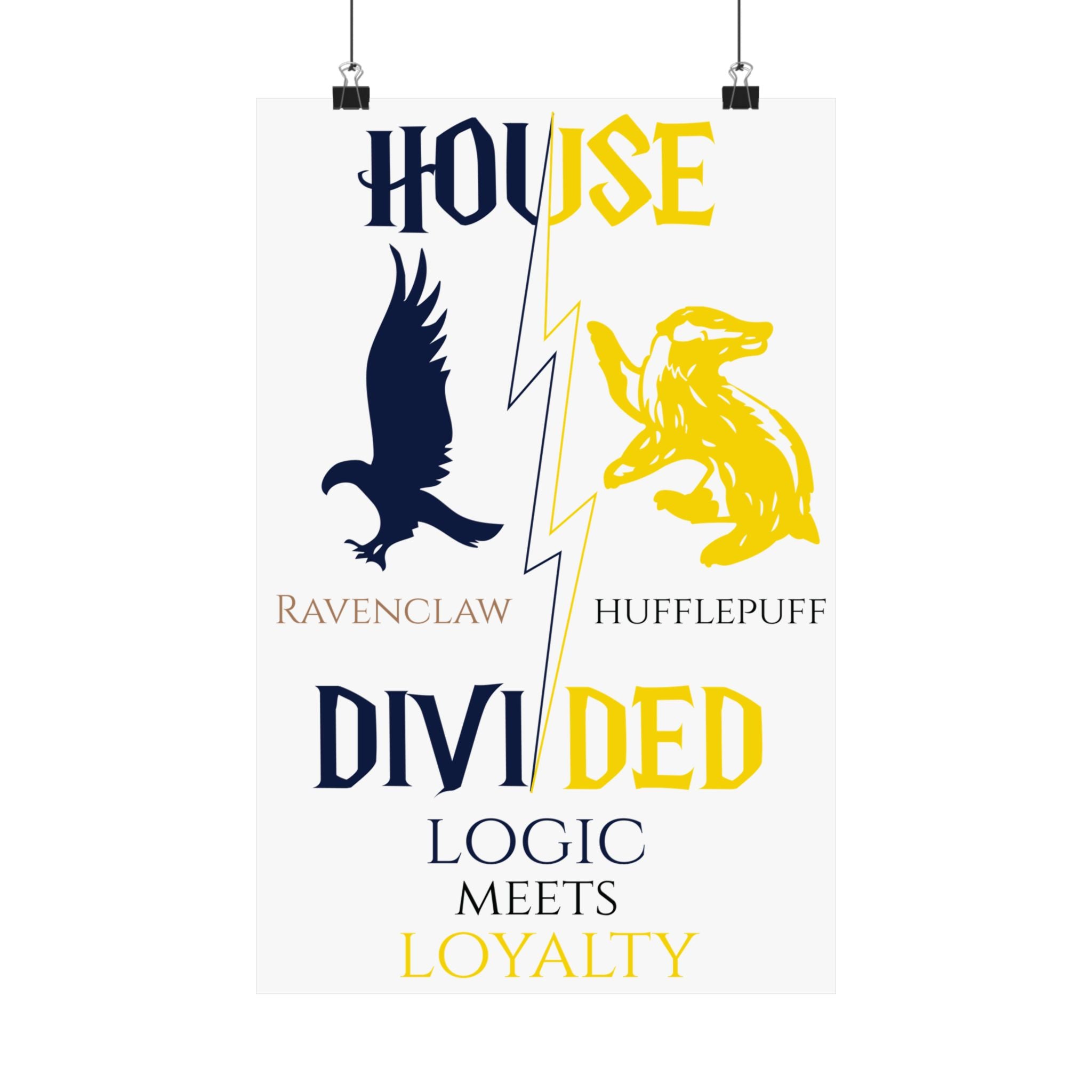 House Divided Poster – Ravenclaw x Hufflepuff | Magical House Wall Art